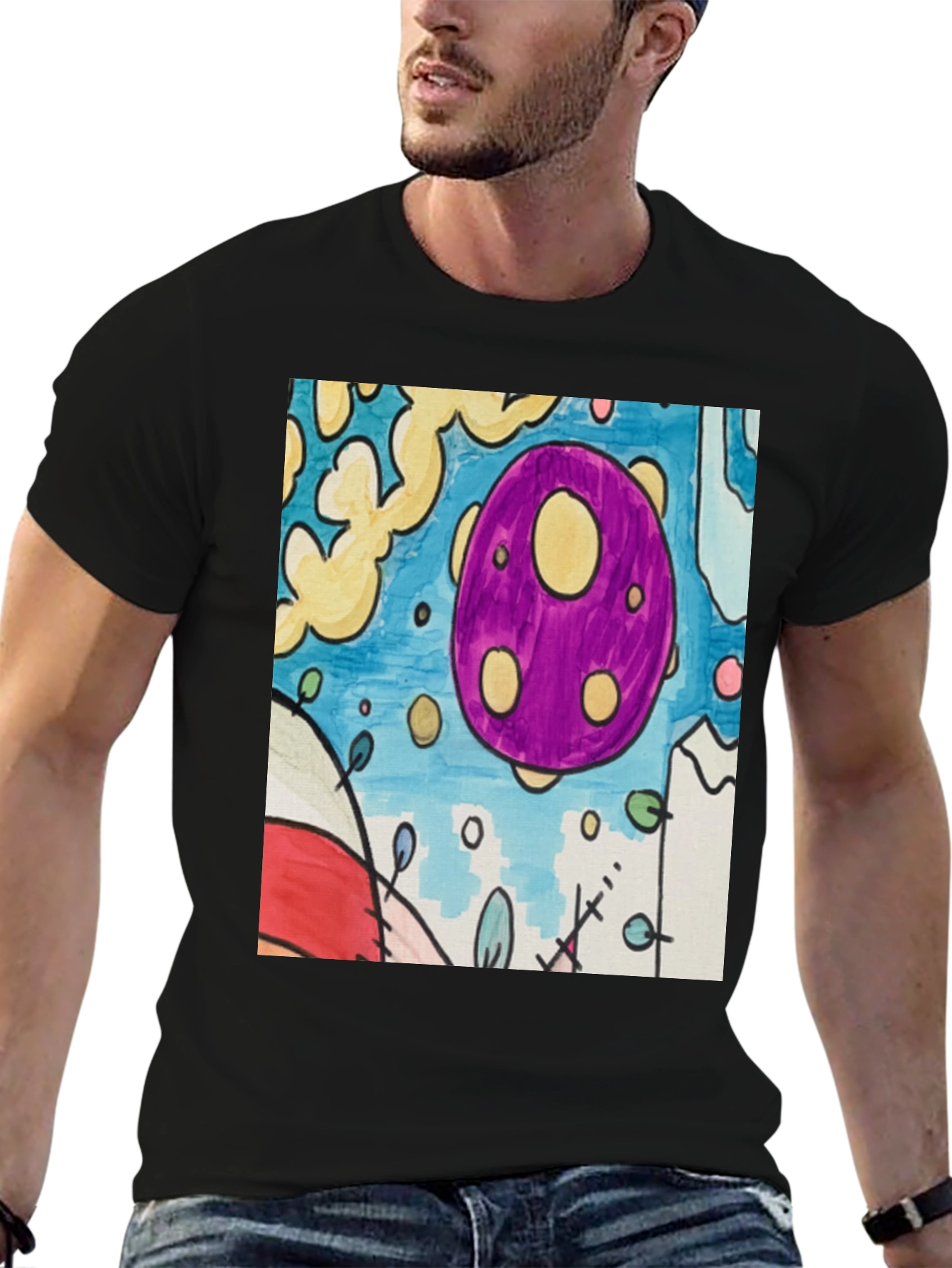 Abstract Egg Art Black Tee