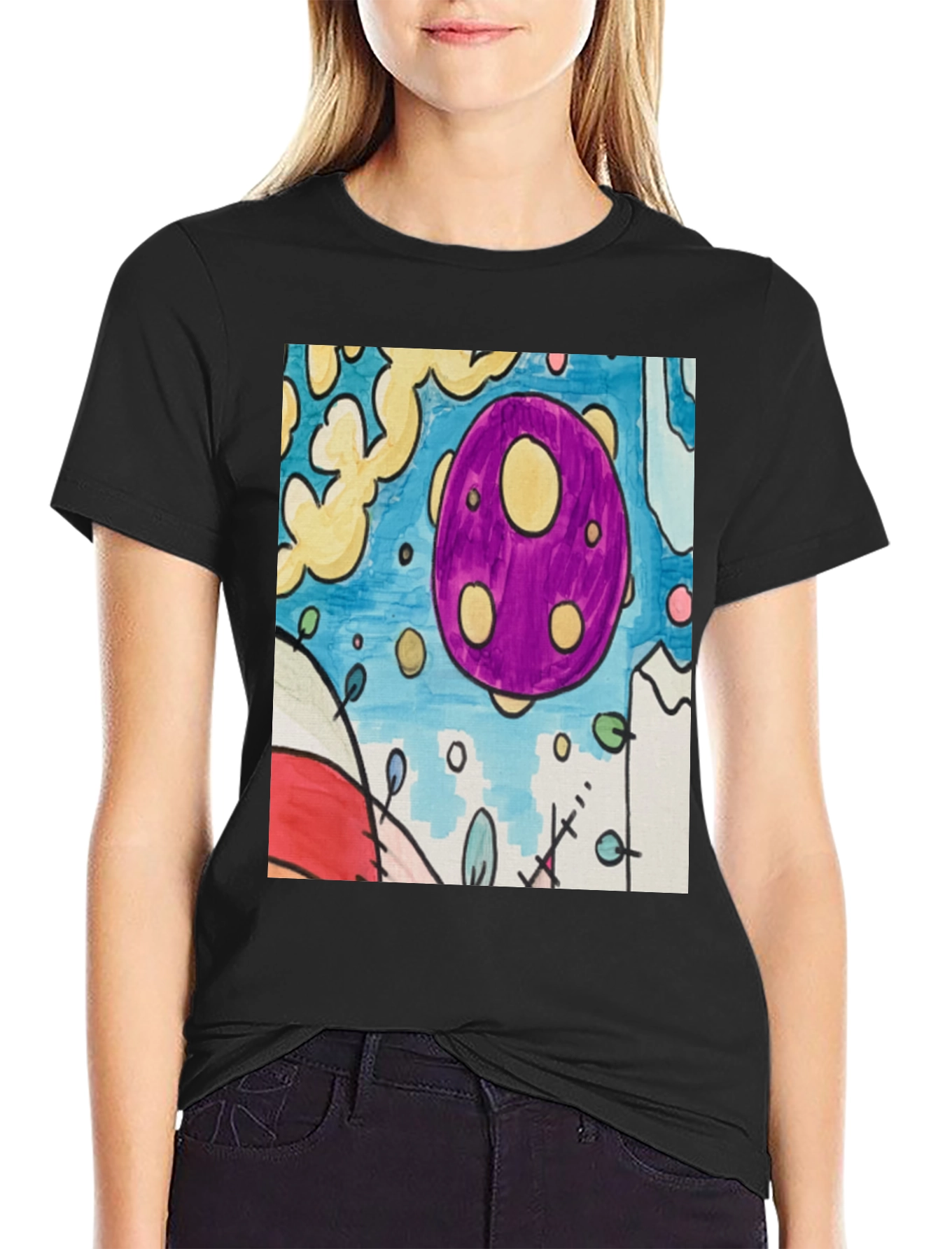Abstract Egg Art Black Tee