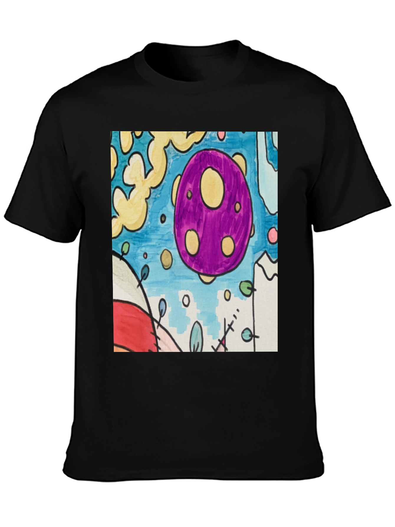 Abstract Egg Art Black Tee