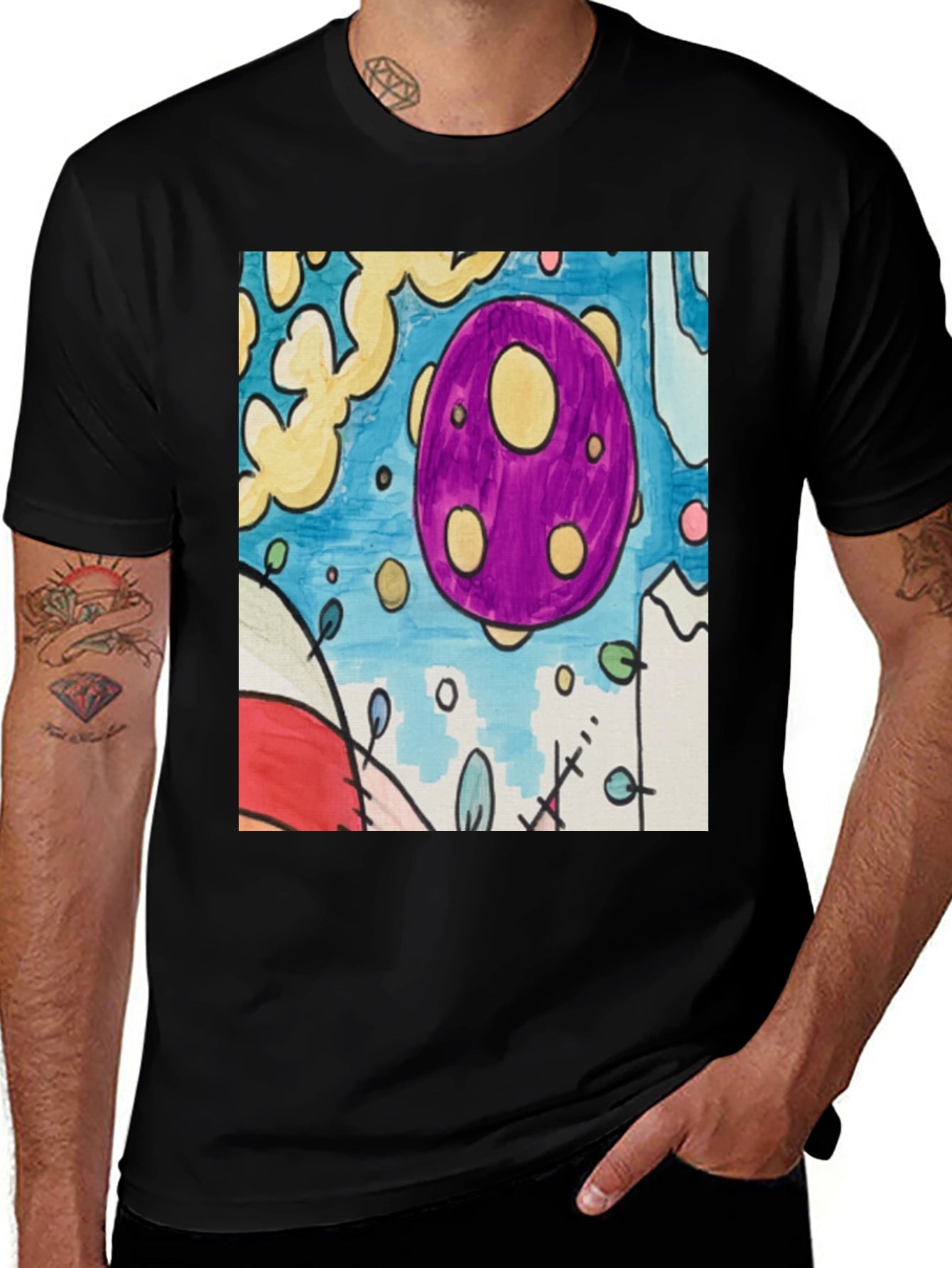 Abstract Egg Art Black Tee