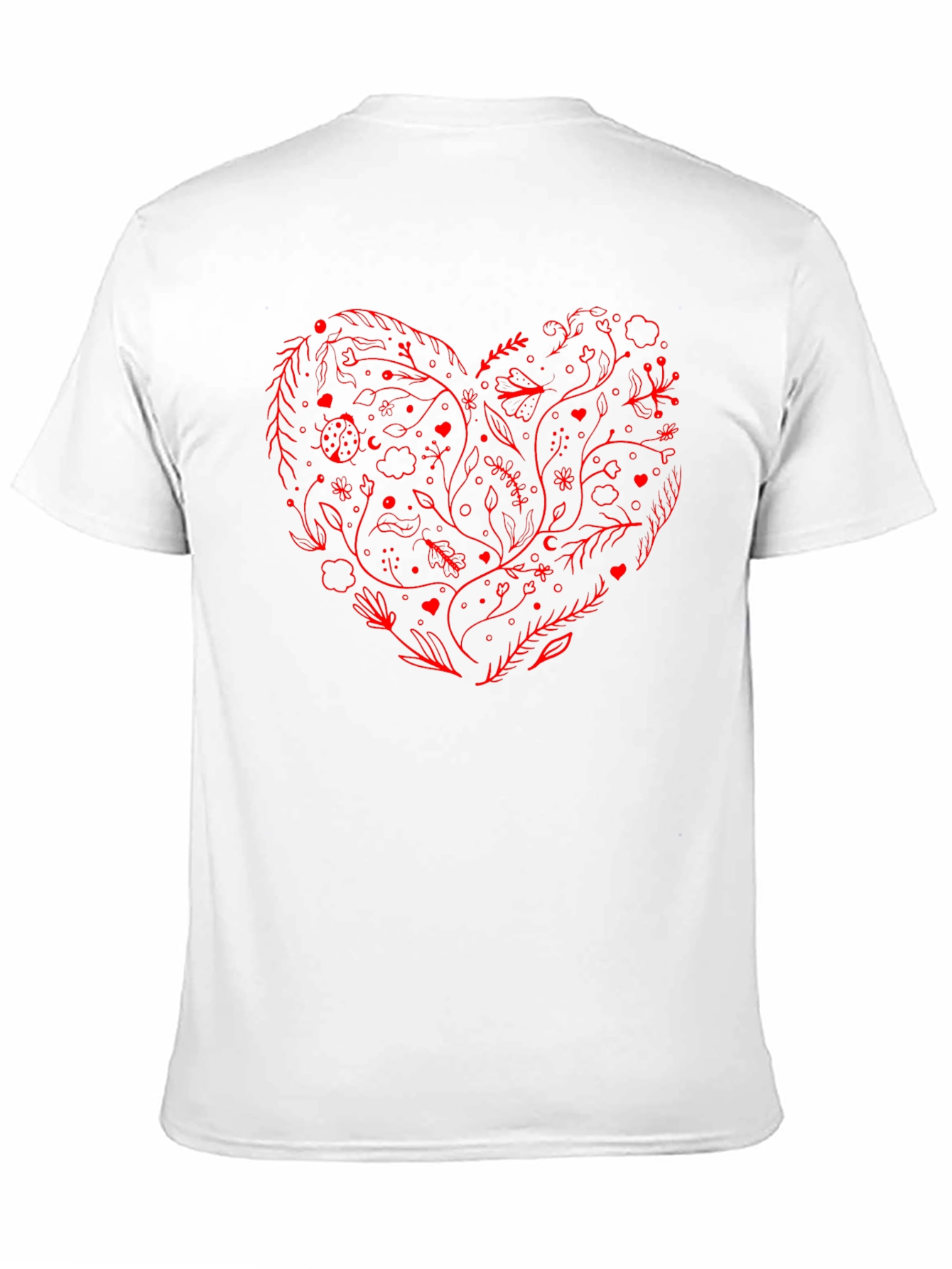 Heart Floral Graphic Tee - Black