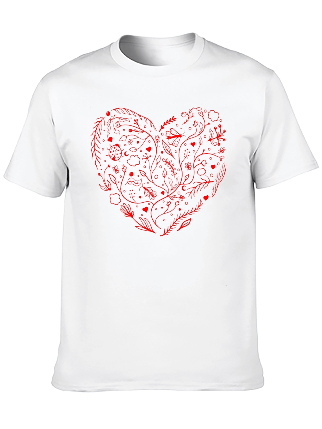 Heart Floral Graphic Tee - Black