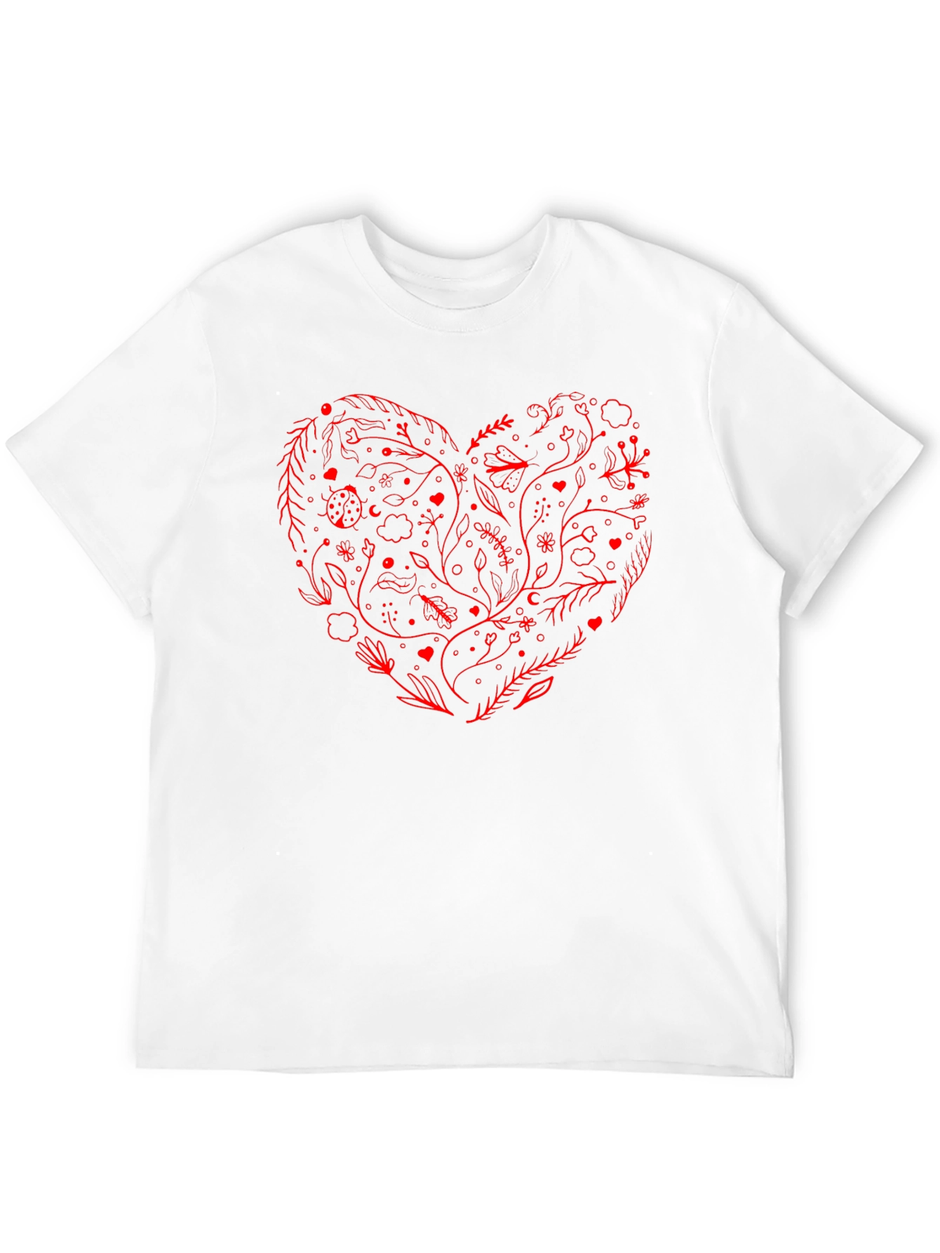 Heart Floral Graphic Tee - Black