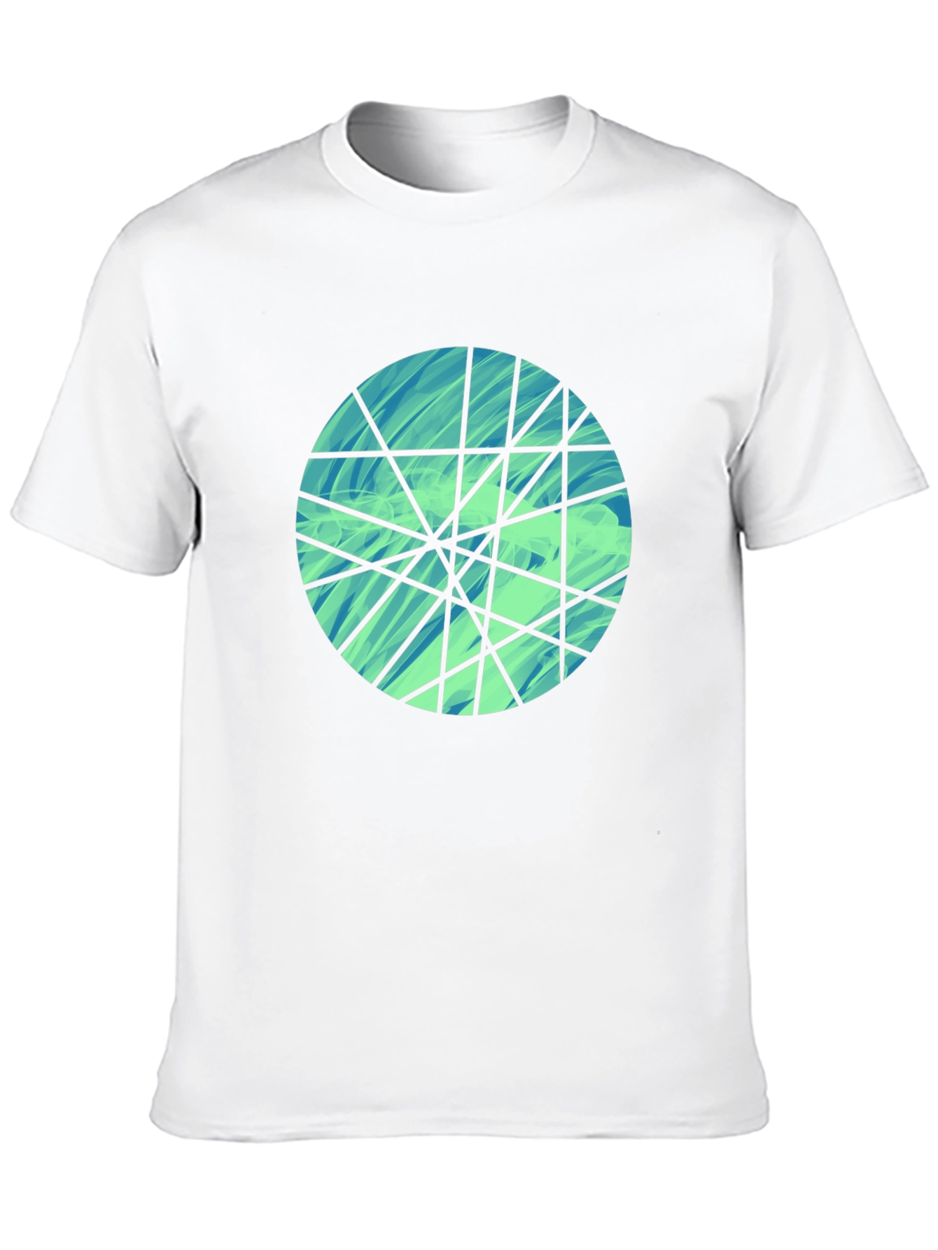 Abstract Geometric Circle Design Black T-Shirt
