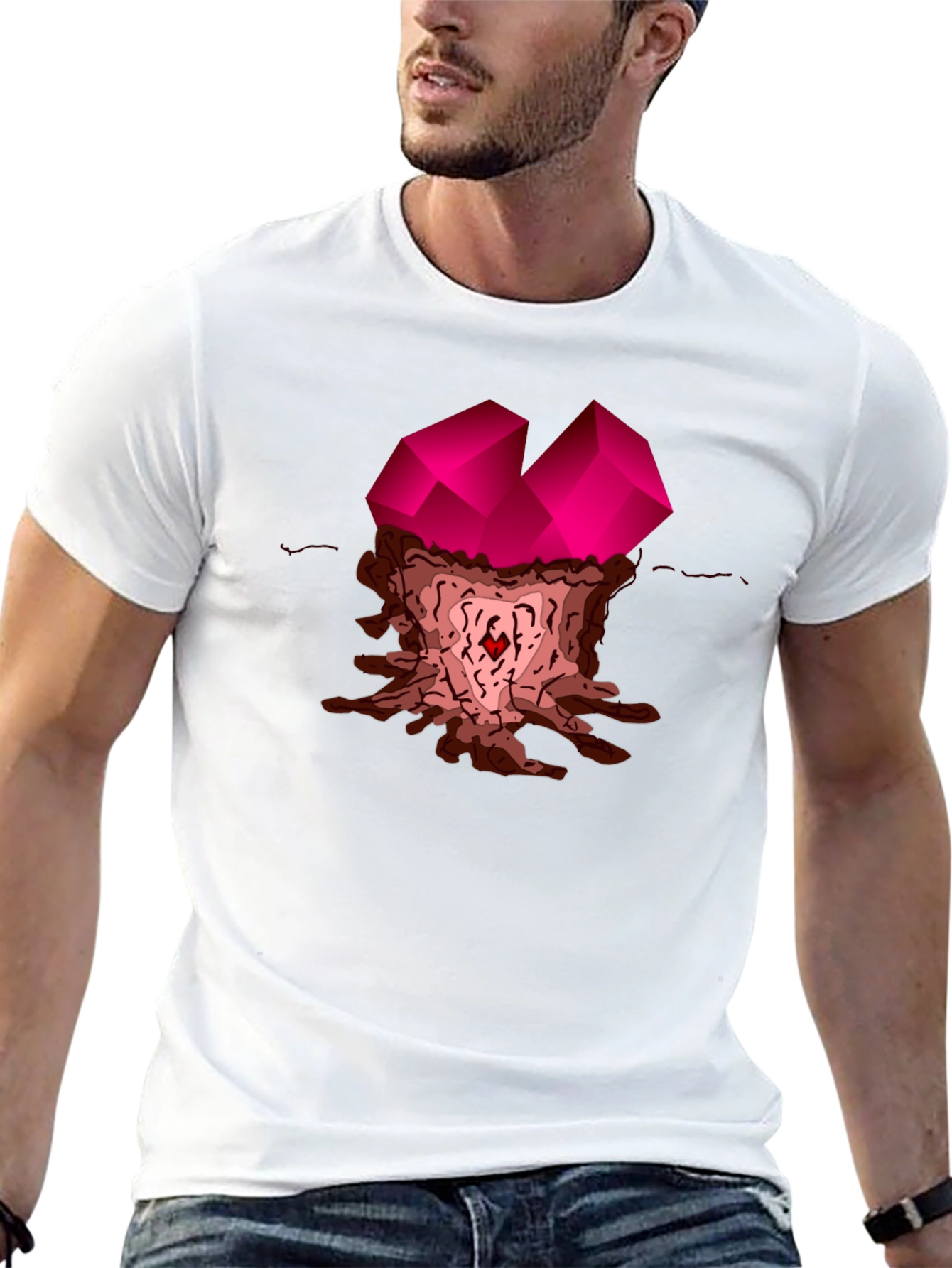 Abstract Gemstone Graphic Tee - Stylish Casual Wear