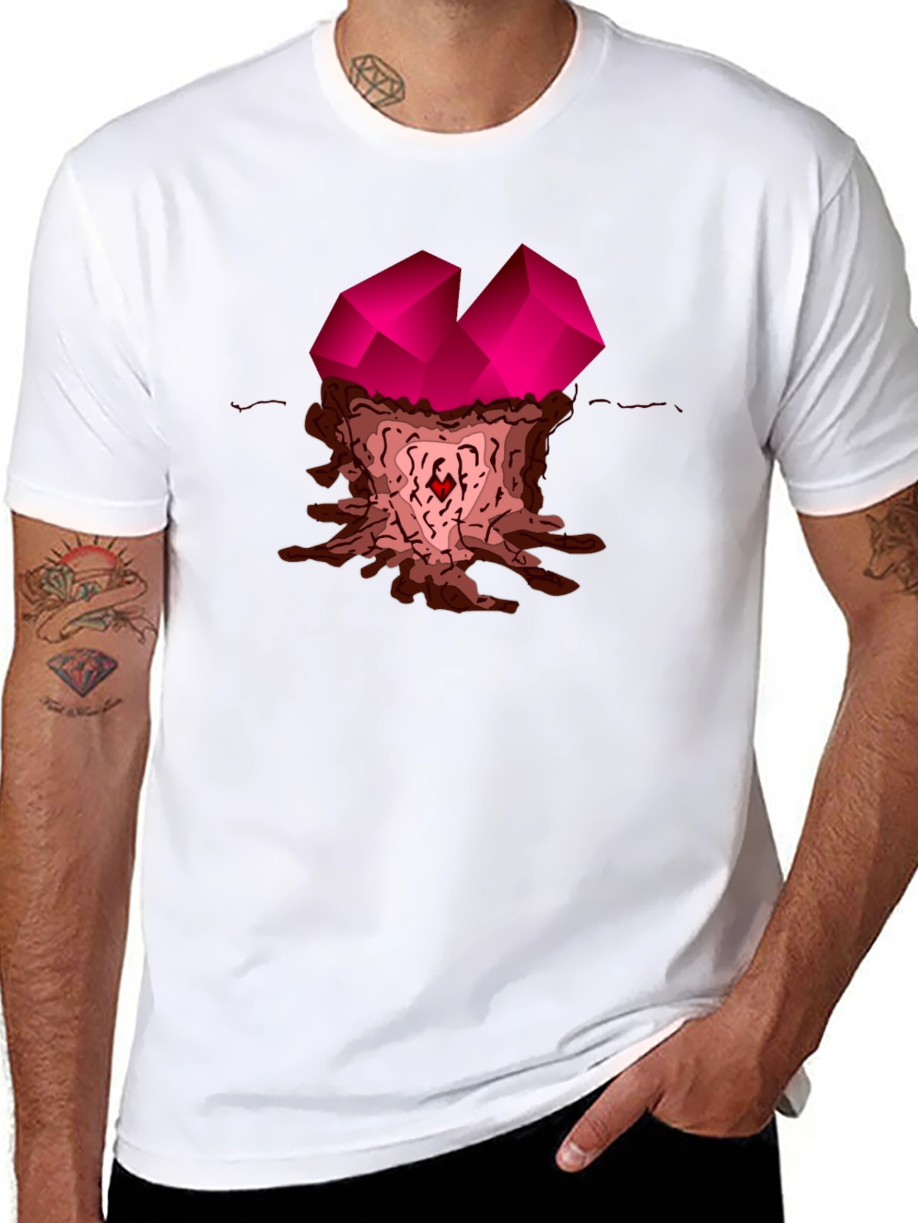 Abstract Gemstone Graphic Tee - Stylish Casual Wear