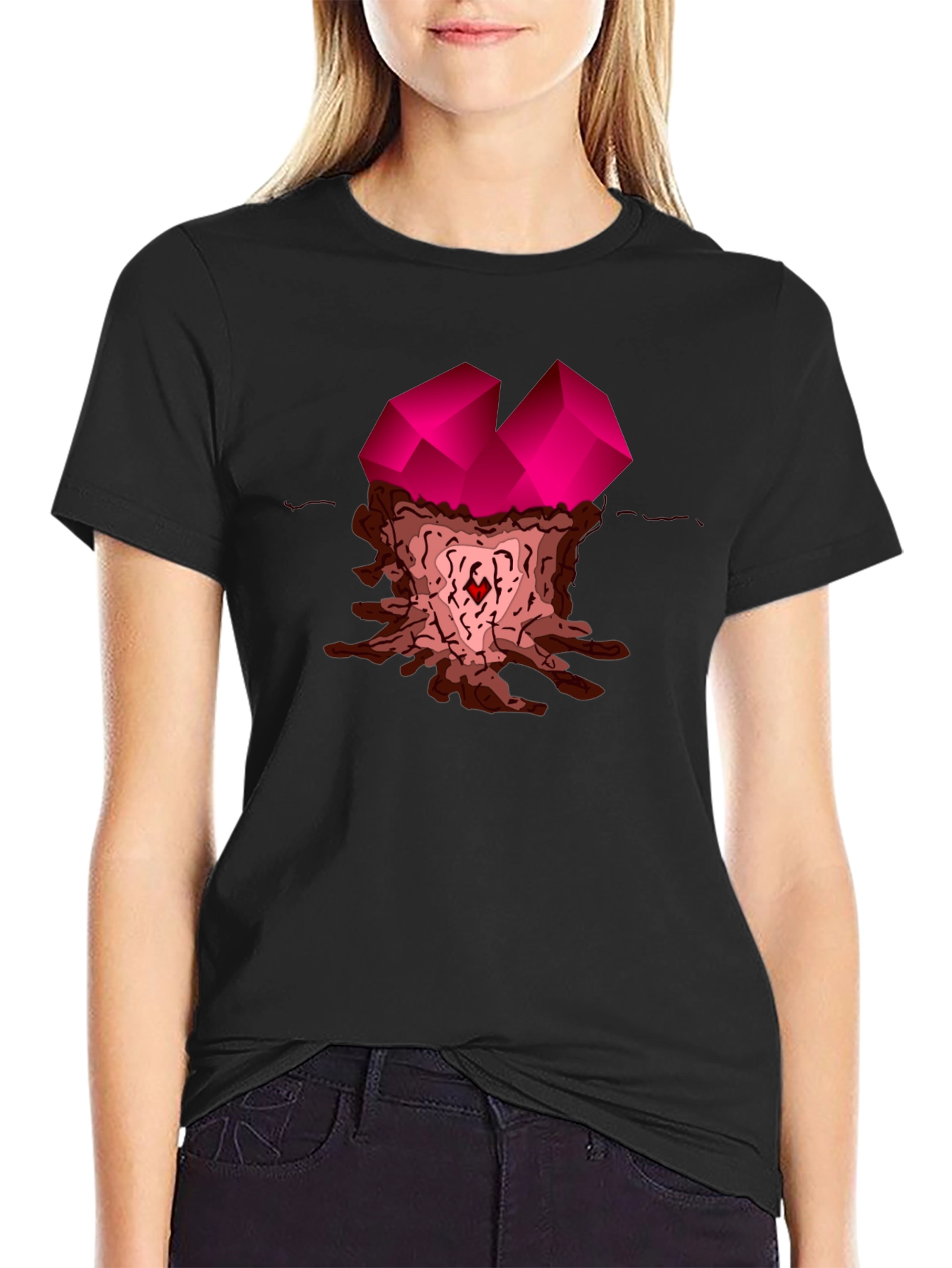 Abstract Gemstone Graphic Tee - Stylish Casual Wear