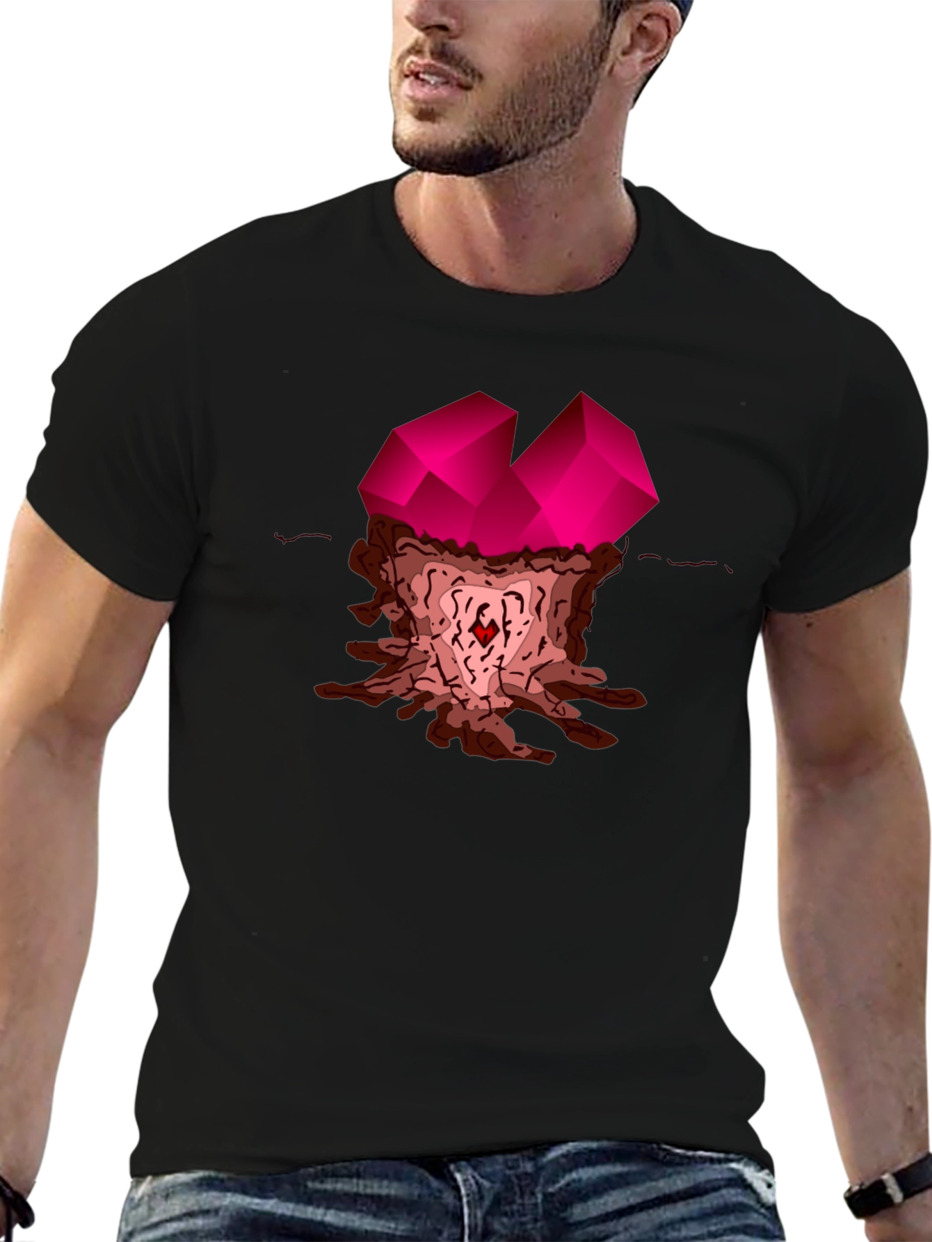 Abstract Gemstone Graphic Tee - Stylish Casual Wear