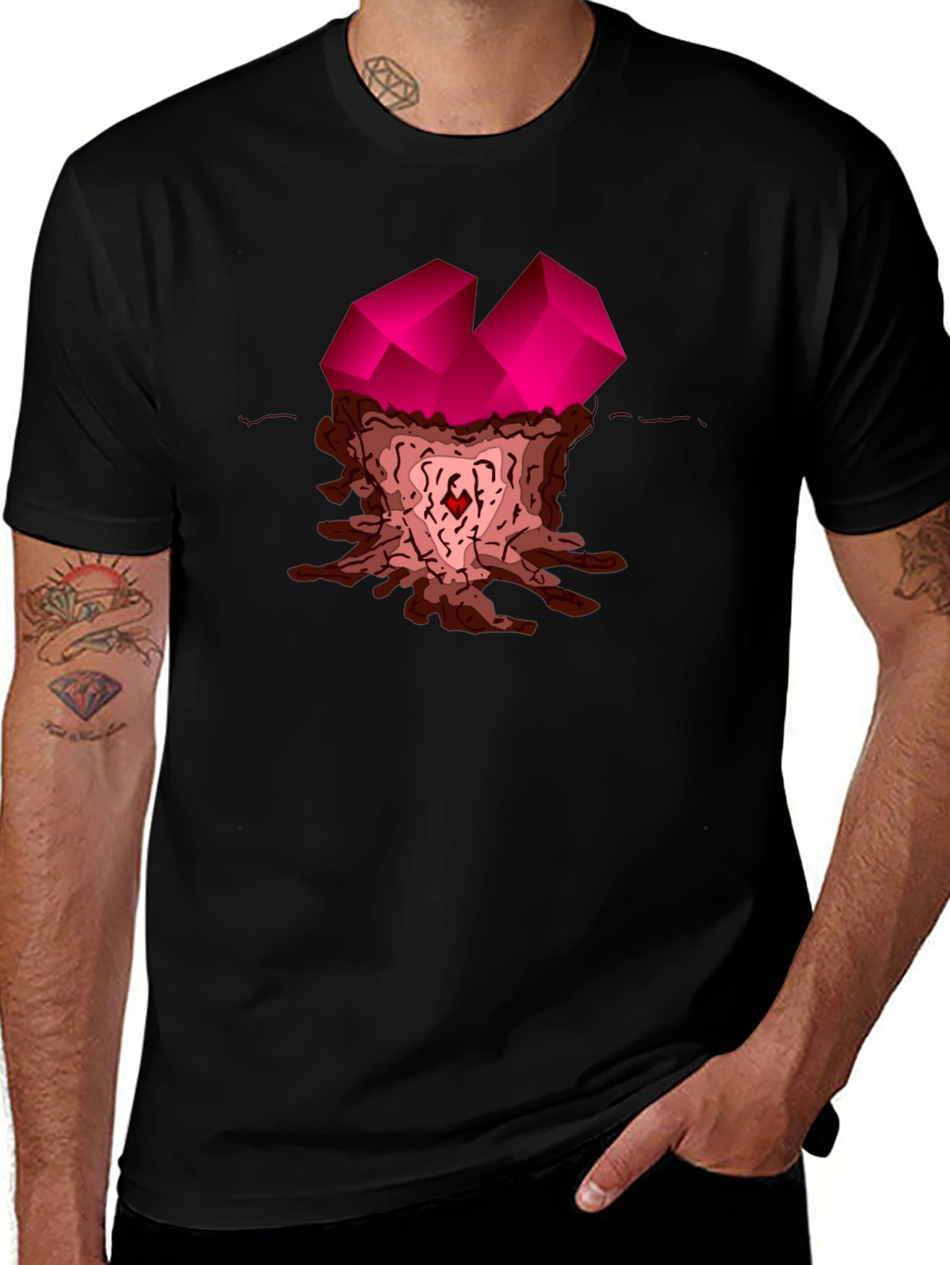 Abstract Gemstone Graphic Tee - Stylish Casual Wear