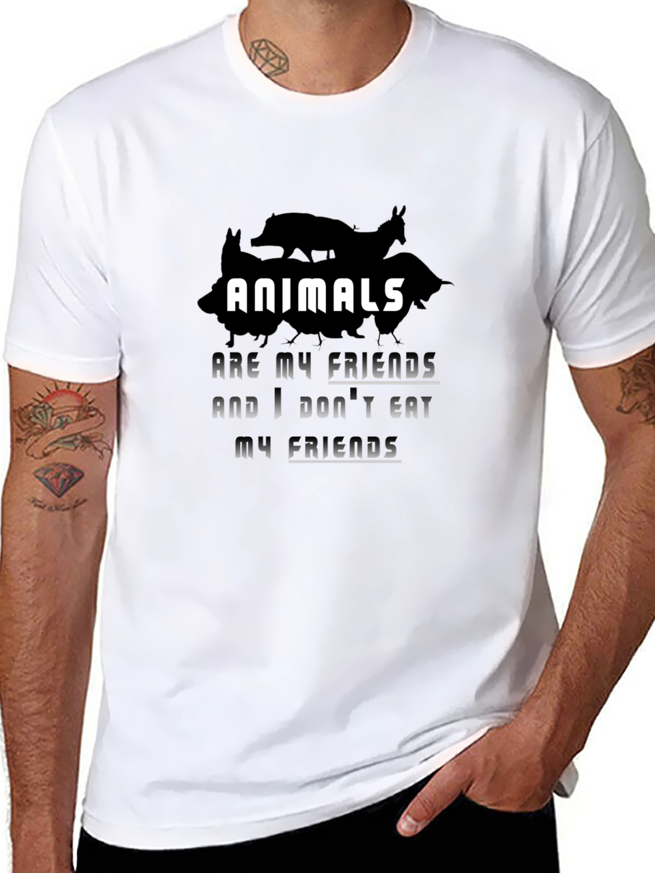 Animals are My Friends Vegan T-Shirt