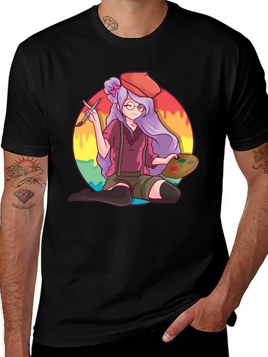 Anime Artist T-Shirt - Painter Graphic Tee