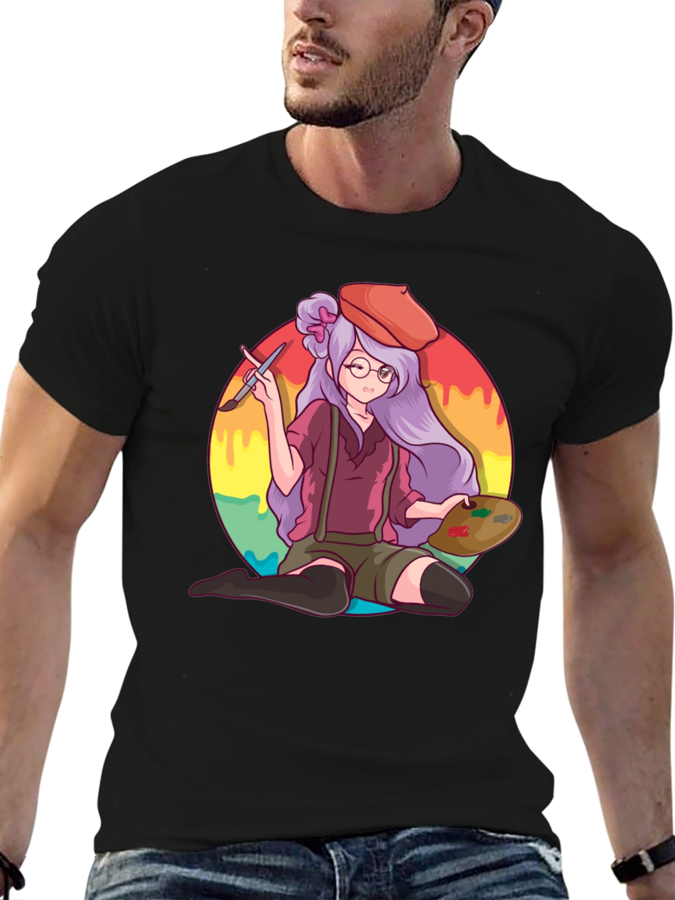 Anime Artist T-Shirt - Painter Graphic Tee