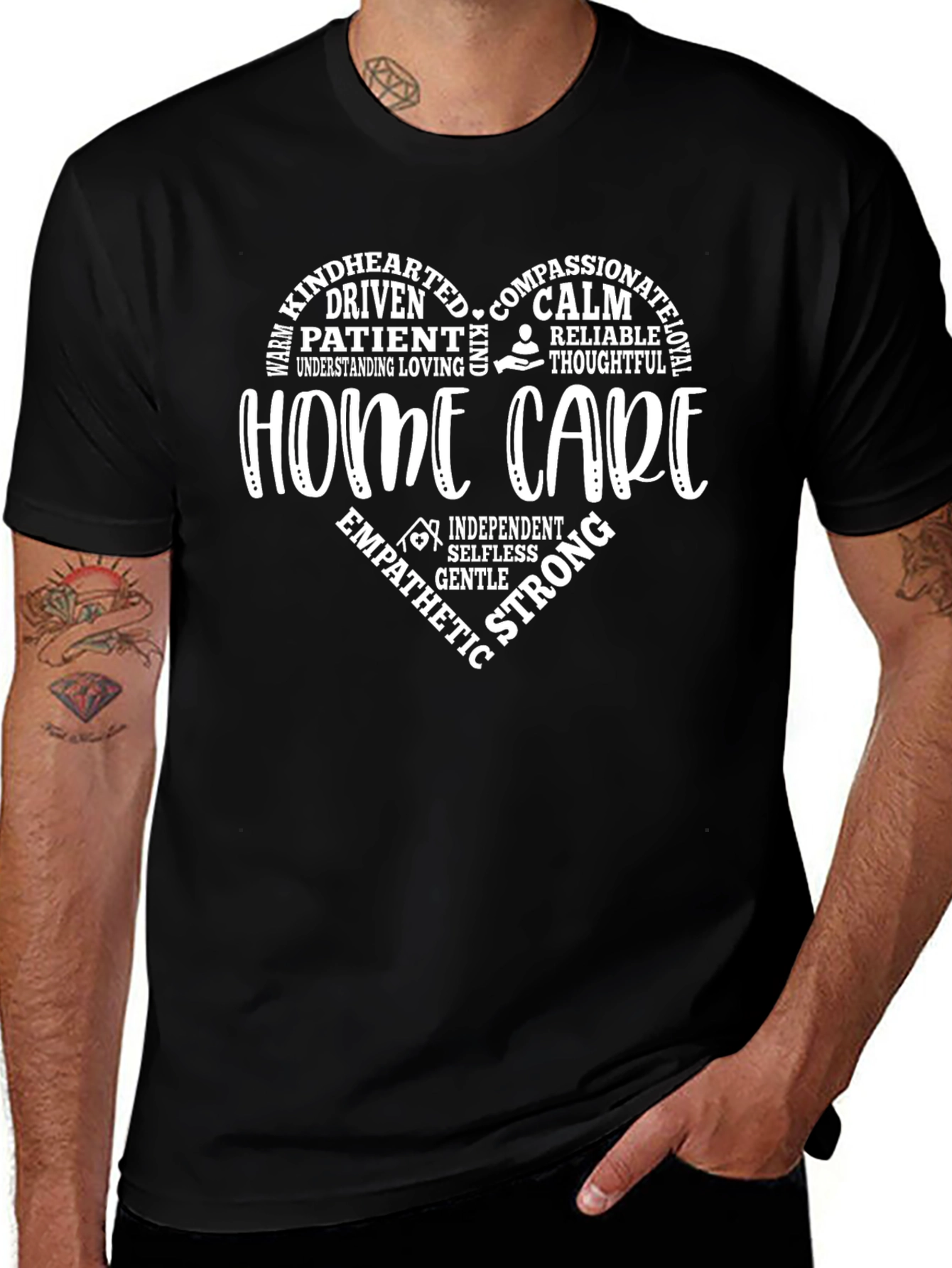 Home Care Heart Tee - Compassionate Caregiver Shirt