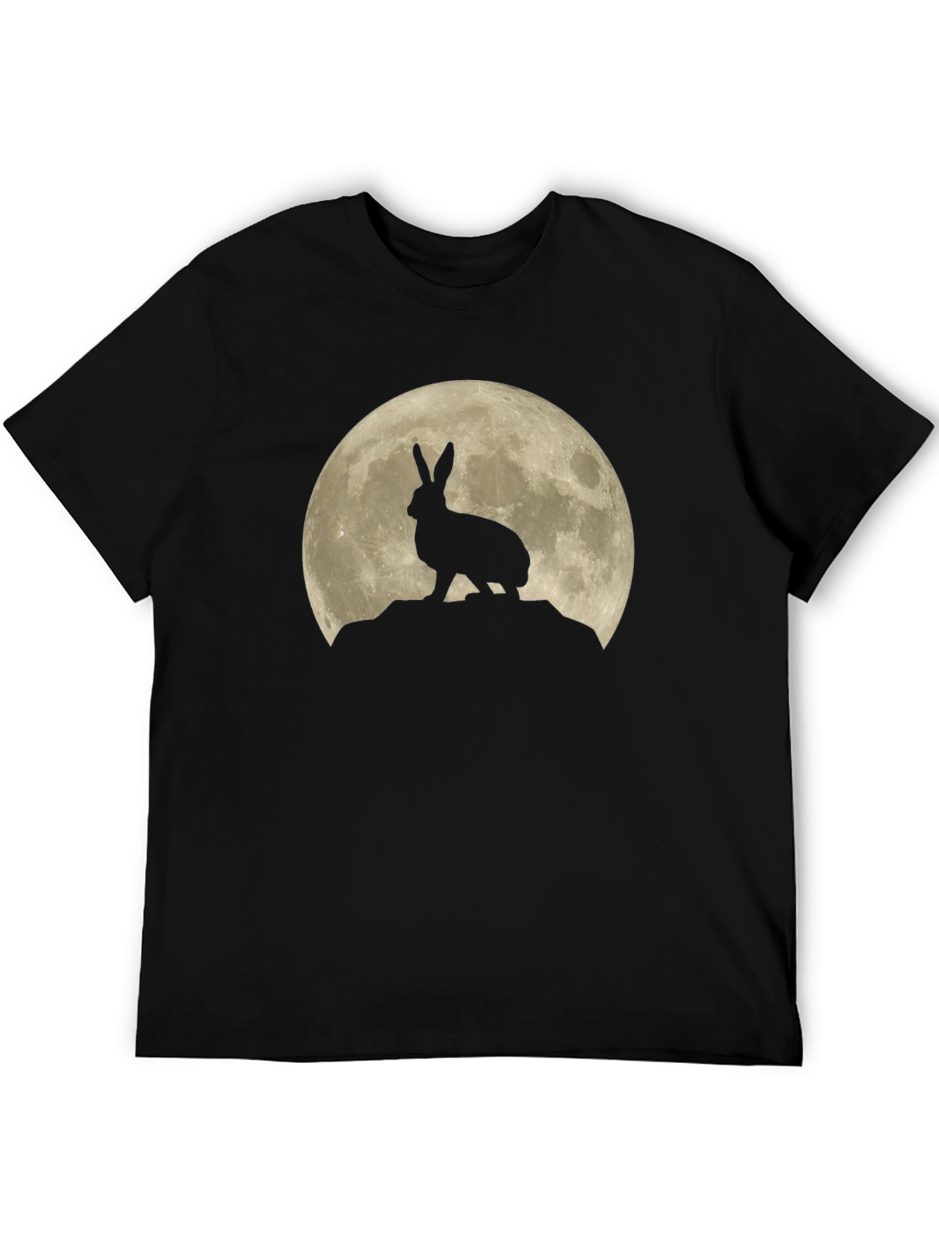 Hare on the Moon Graphic Tee - Black