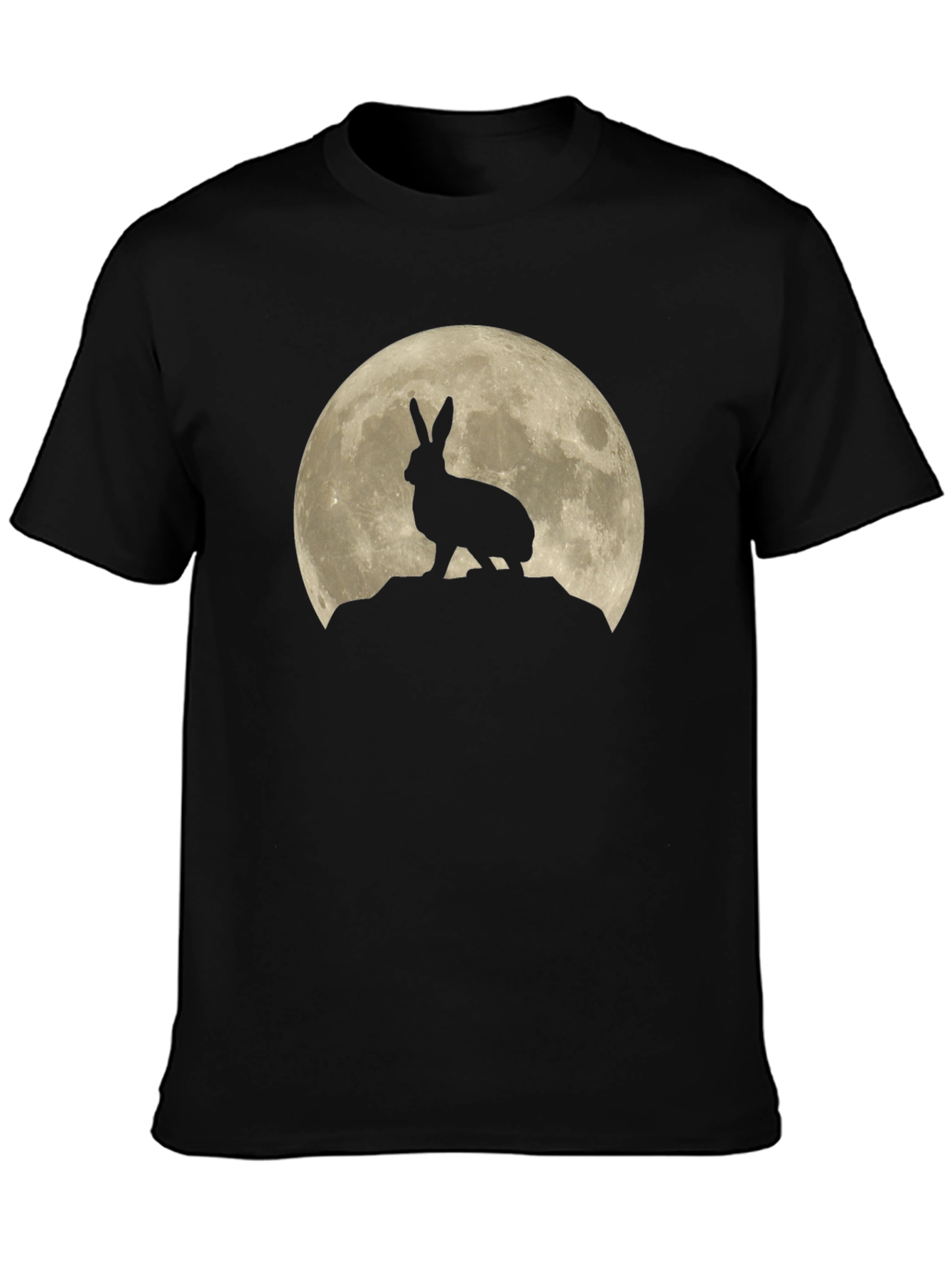 Hare on the Moon Graphic Tee - Black