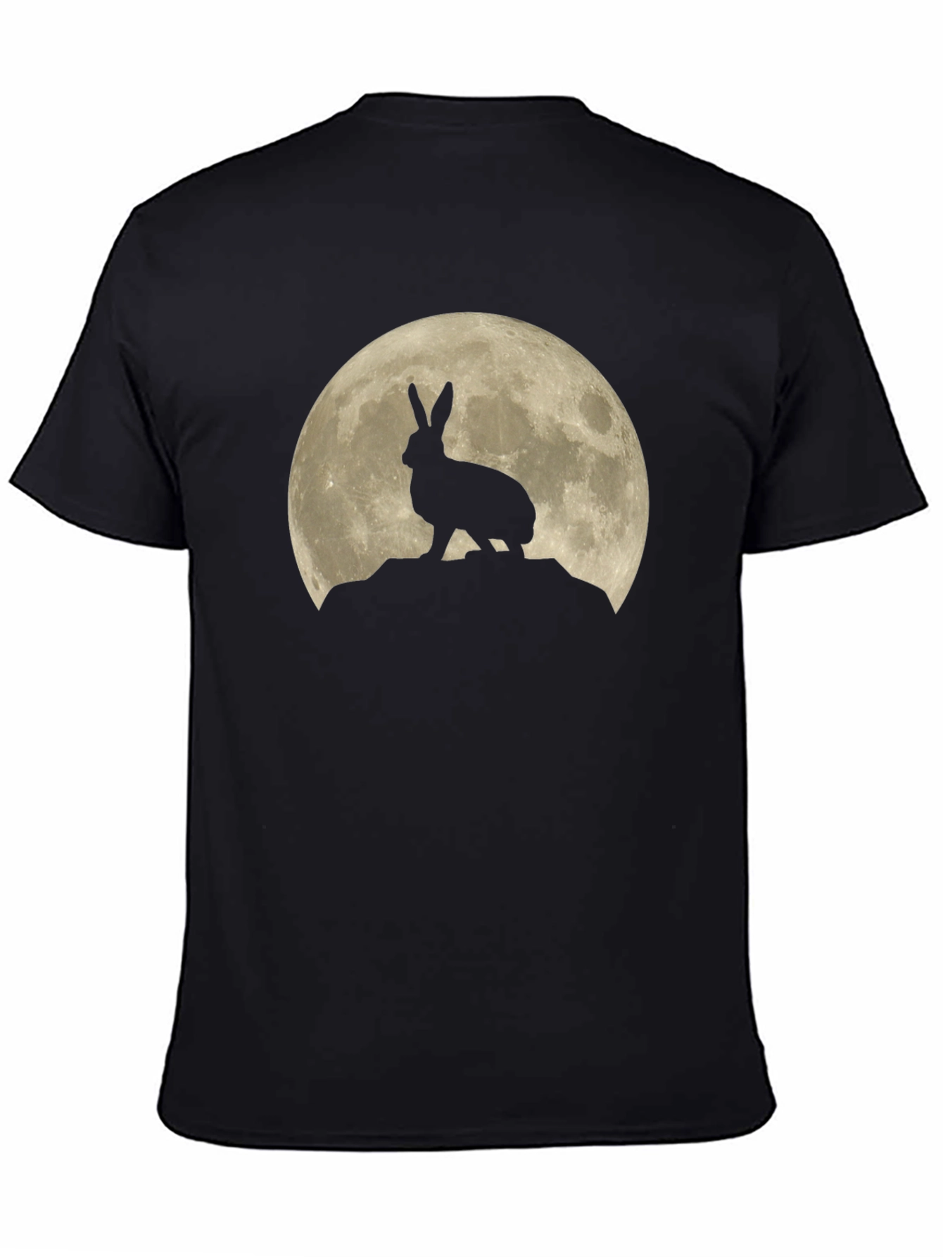 Hare on the Moon Graphic Tee - Black