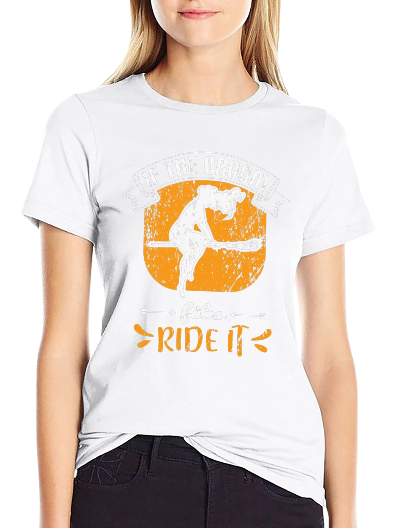 Humorous Halloween T-Shirt: Ride the Broom