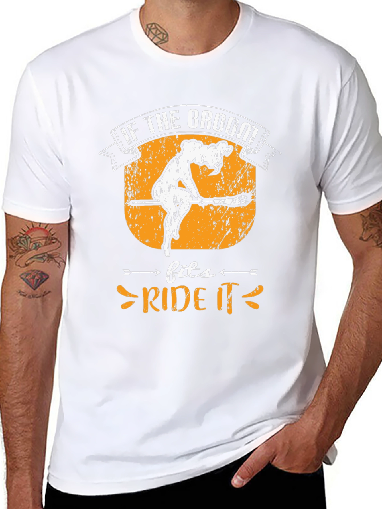Humorous Halloween T-Shirt: Ride the Broom