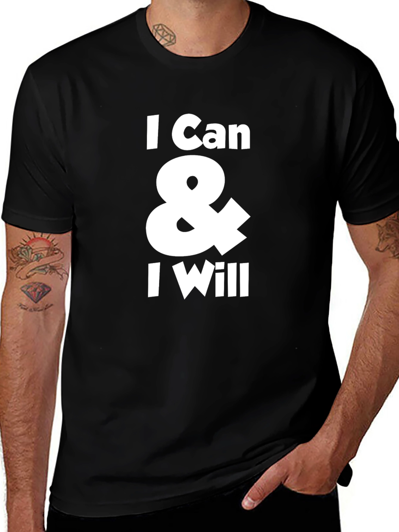 I Can & I Will Black Graphic T-Shirt