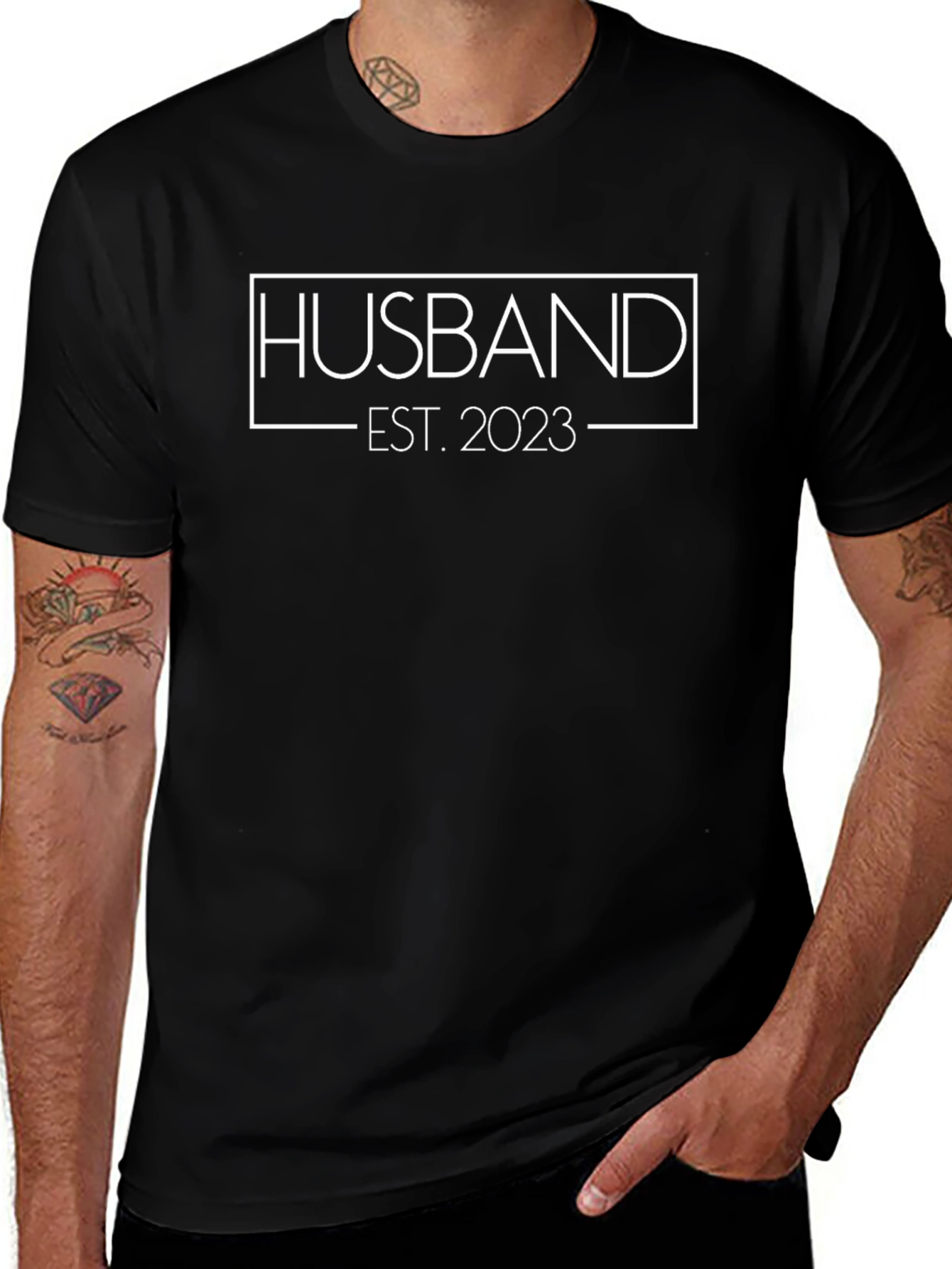 Husband Est. 2023 Graphic Tee - Newlywed Gift