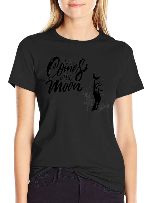 Here Comes the Moon Graphic Tee - Black Unisex Shirt