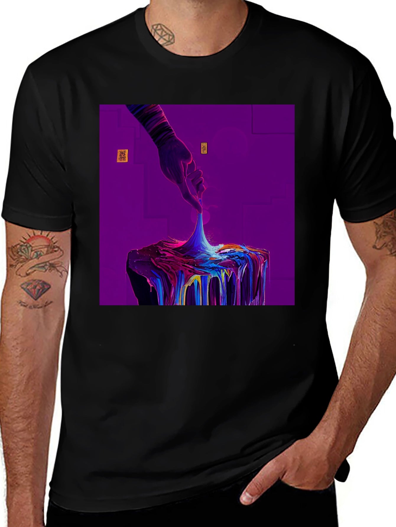 Abstract Hand Graphic Black T-Shirt