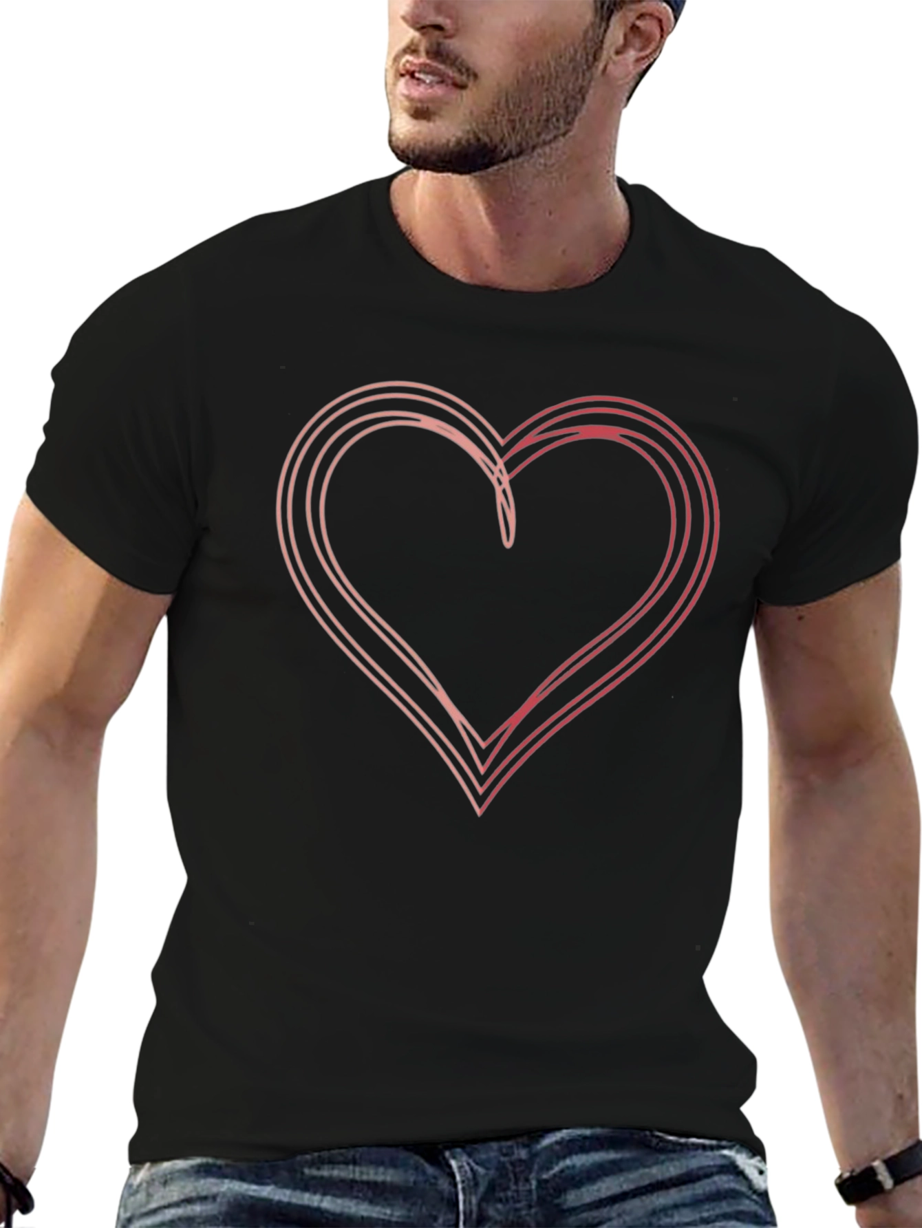 Heart Graphic Black T-Shirt - Modern Love