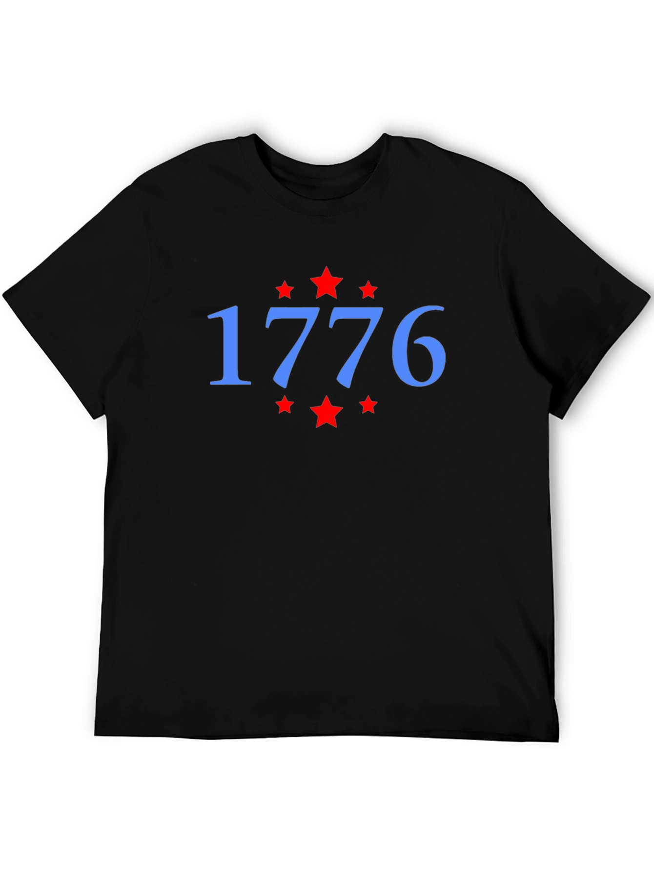1776 Star Graphic Tee - Patriotic Black T-Shirt
