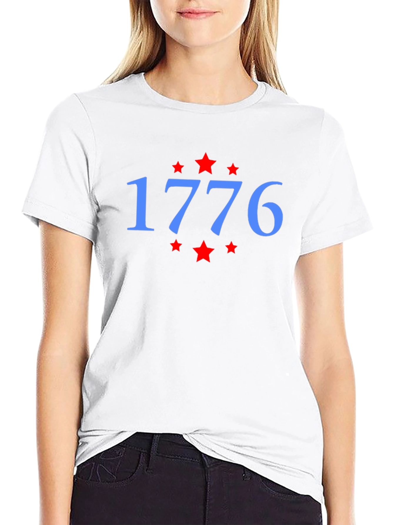 1776 Star Graphic Tee - Patriotic Black T-Shirt