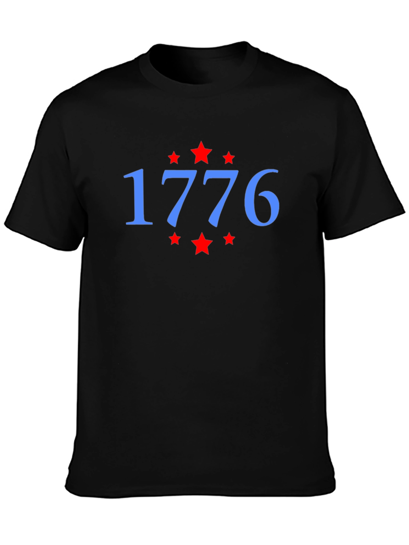 1776 Star Graphic Tee - Patriotic Black T-Shirt