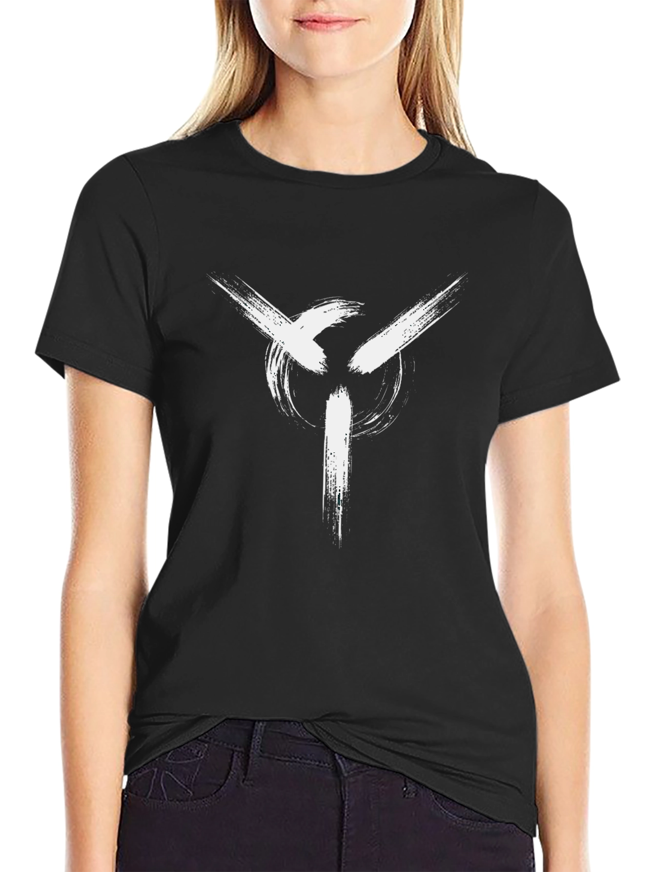 Abstract Graphic Tee - Brush Stroke Design