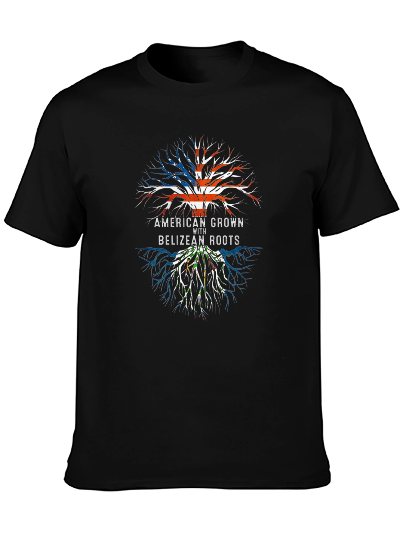 American Grown Belizean Roots Black T-Shirt