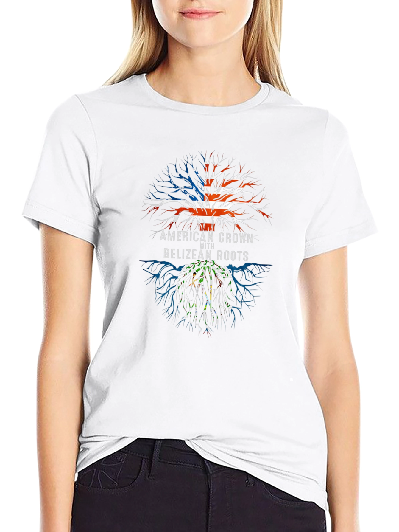 American Grown Belizean Roots Black T-Shirt