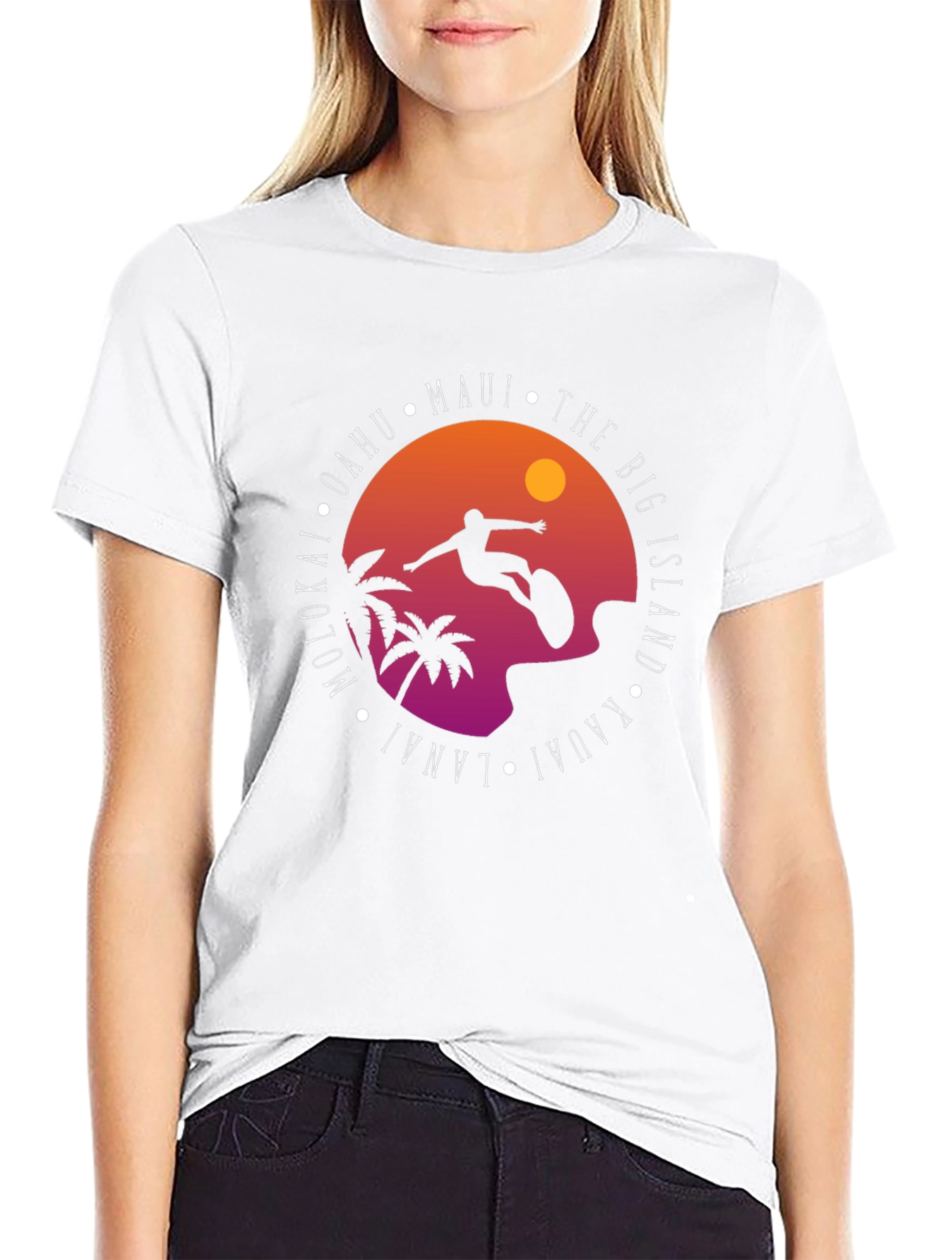 Hawaii Islands Surf Graphic T-Shirt