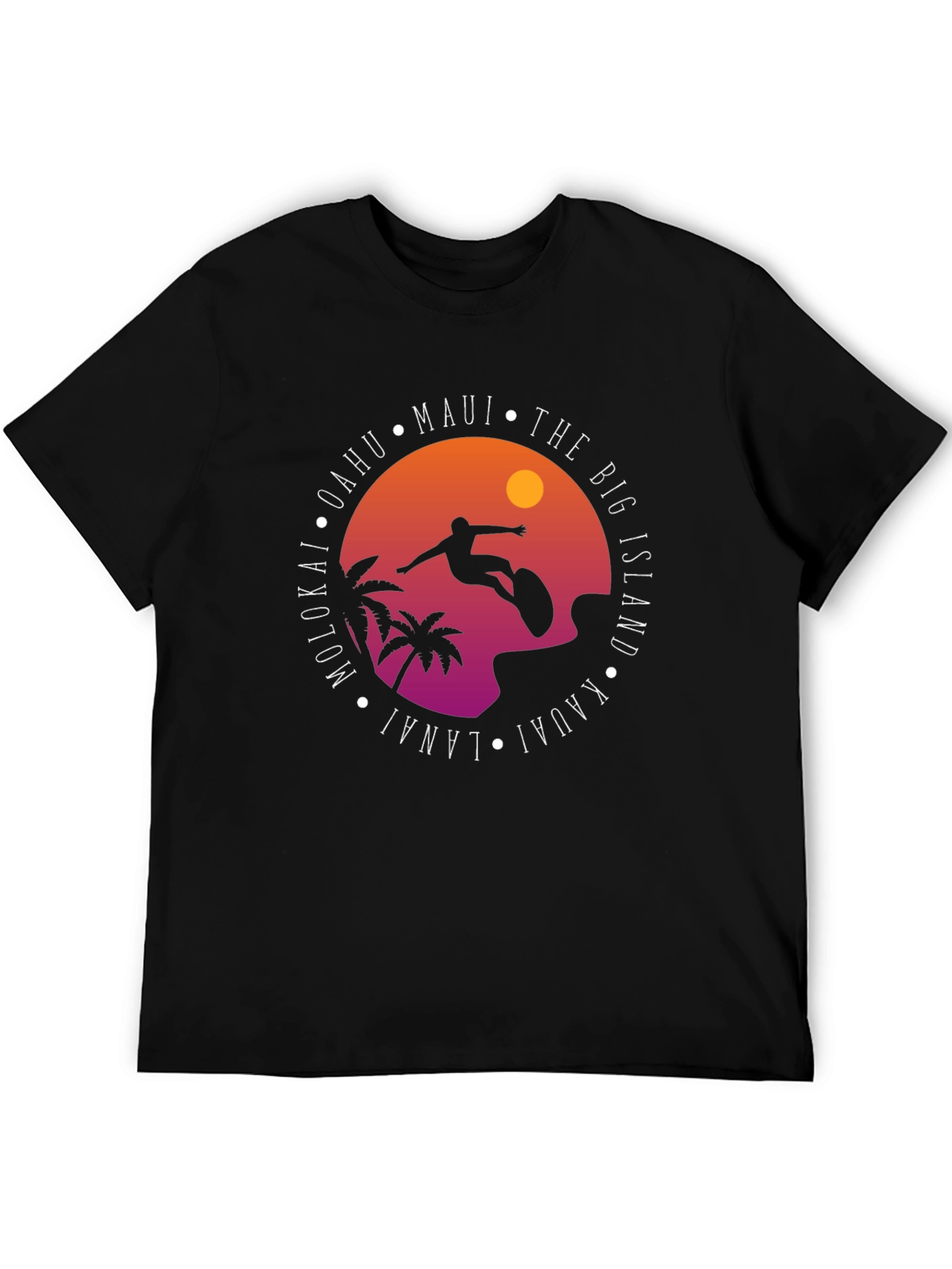 Hawaii Islands Surf Graphic T-Shirt