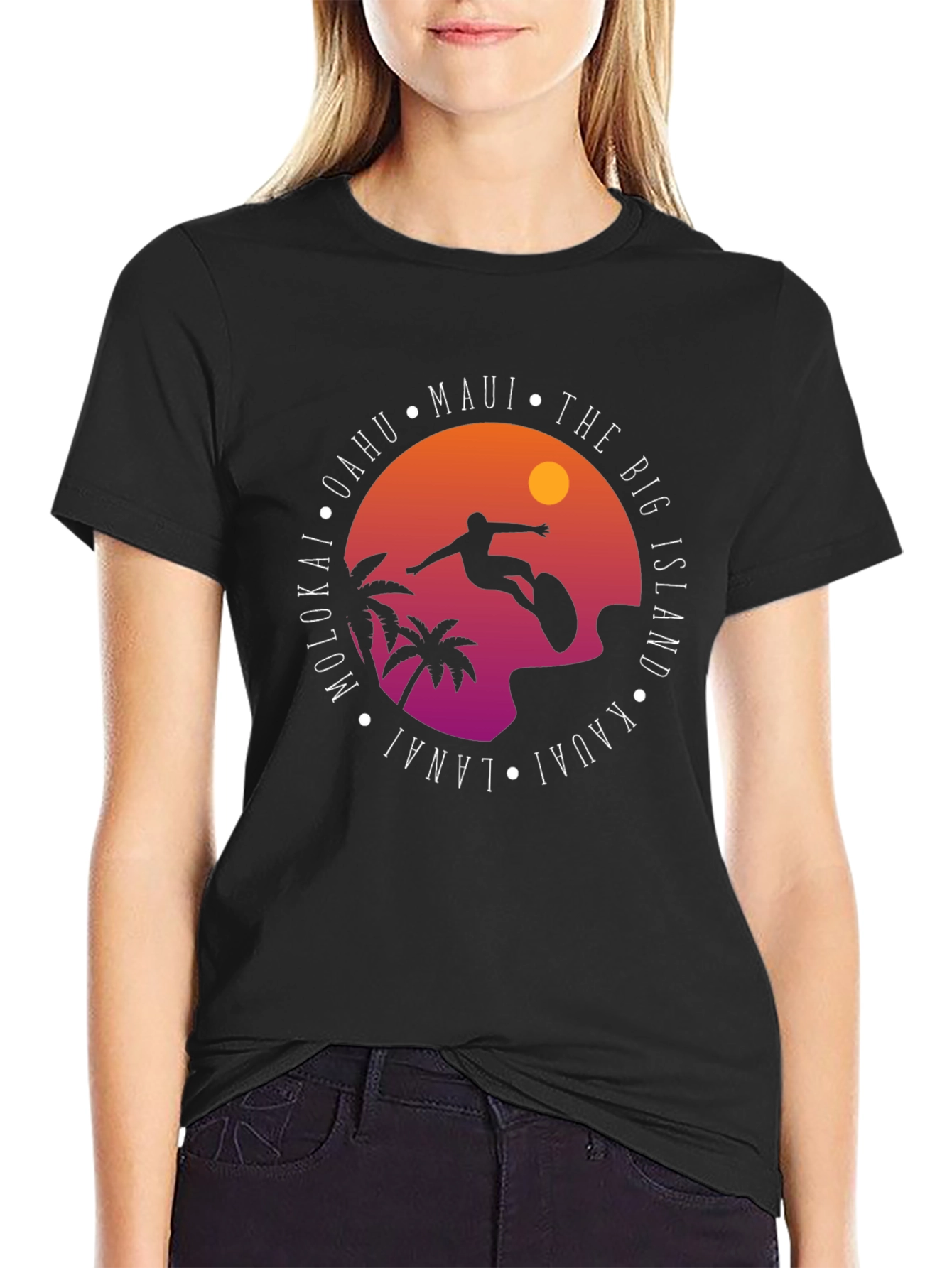 Hawaii Islands Surf Graphic T-Shirt