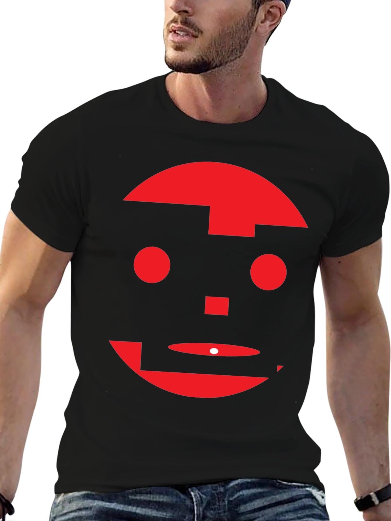 Abstract Face Graphic Tee - Modern Art Shirt
