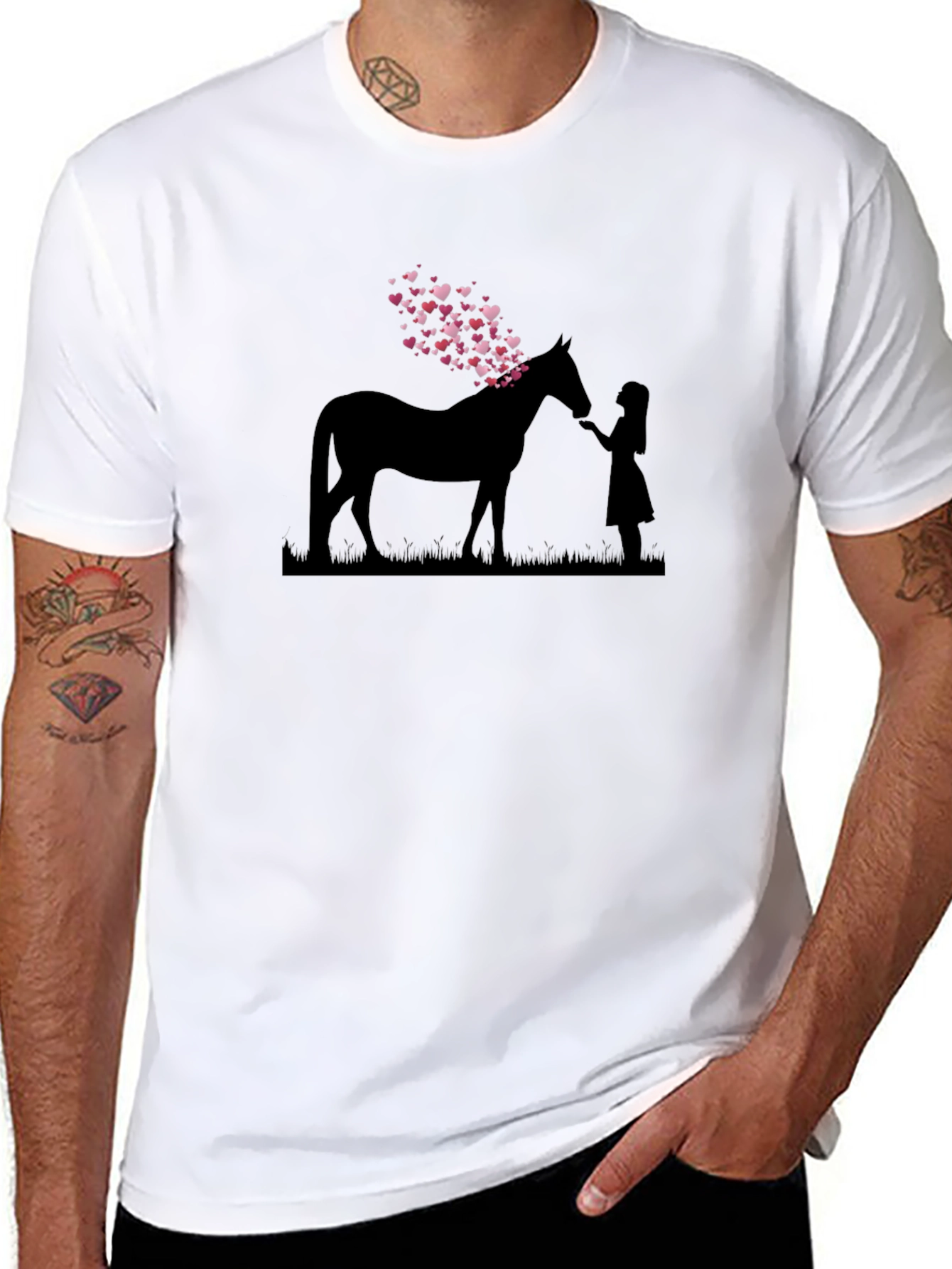 Heart Horse Graphic Tee - Black T-Shirt