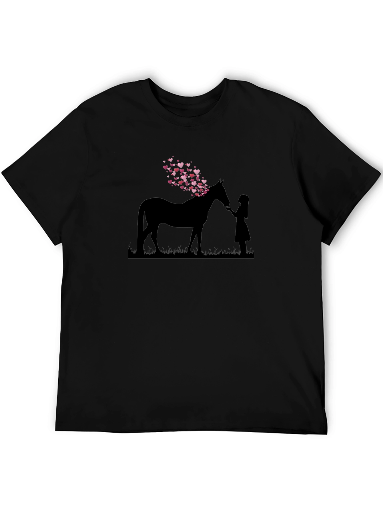 Heart Horse Graphic Tee - Black T-Shirt