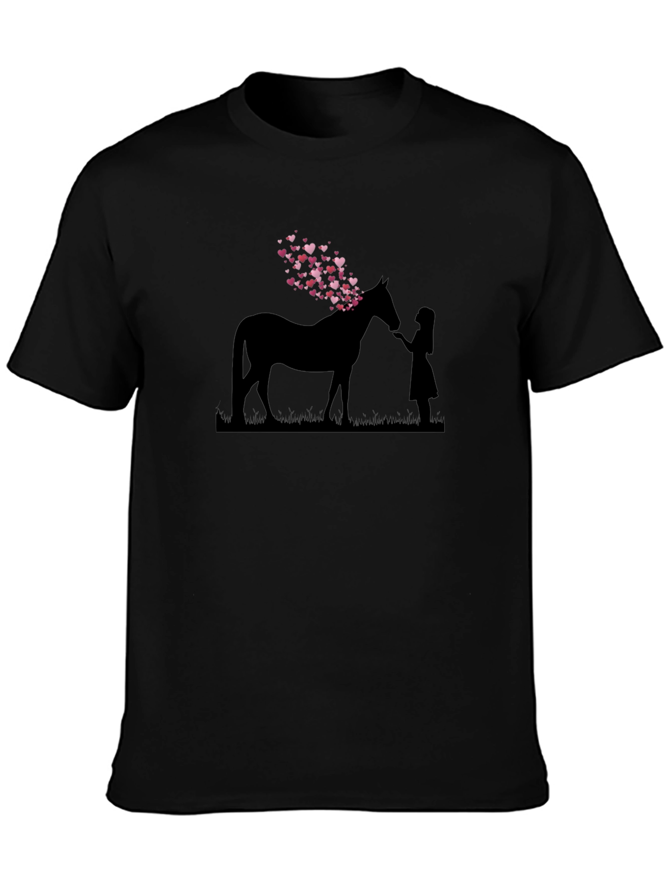Heart Horse Graphic Tee - Black T-Shirt
