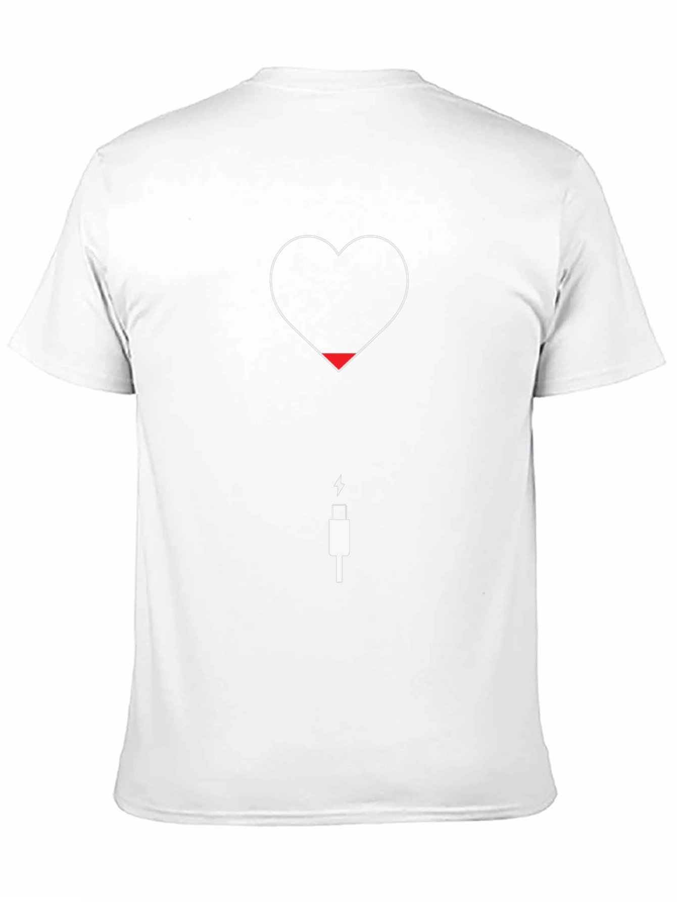 Heart Battery Low Black T-Shirt