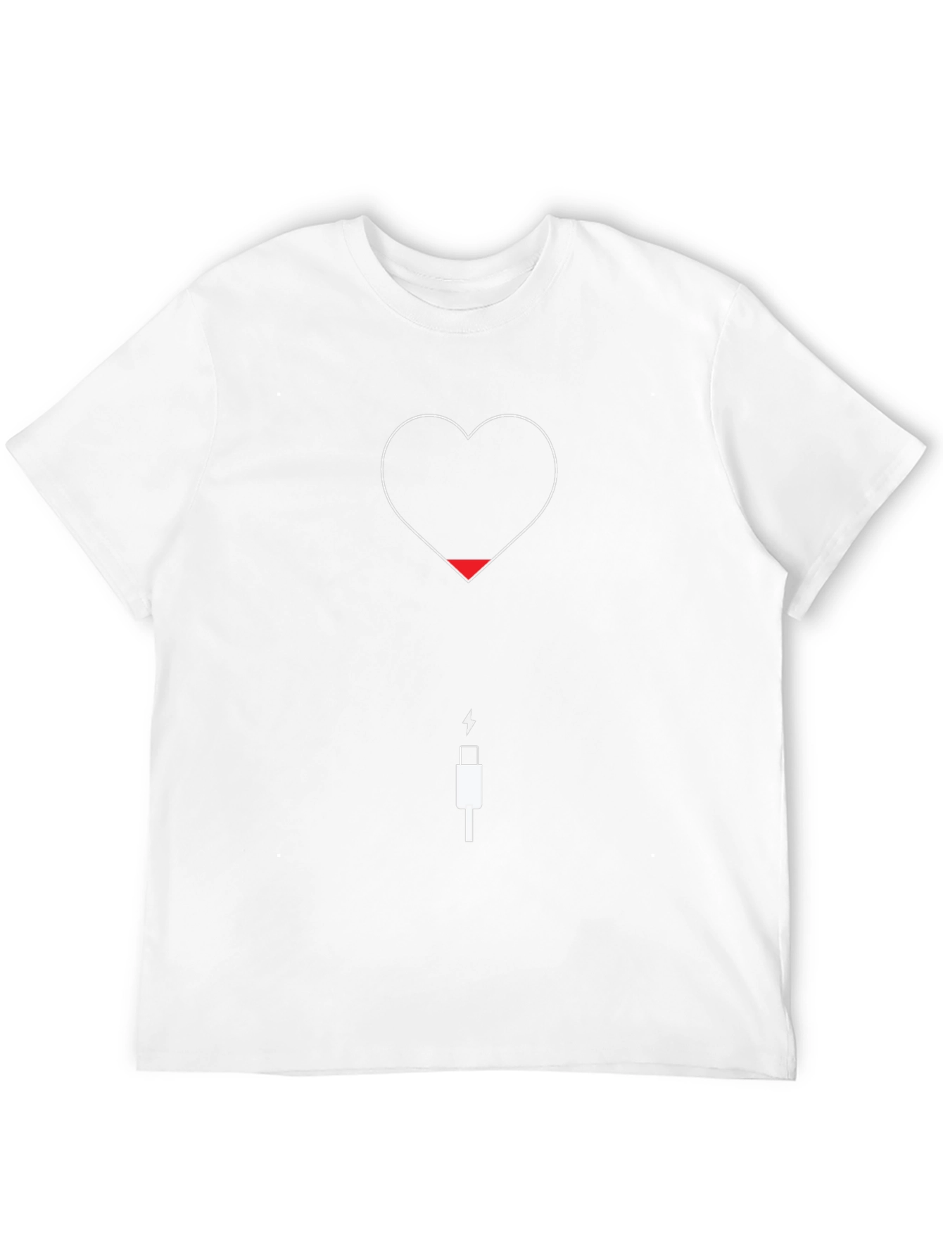 Heart Battery Low Black T-Shirt