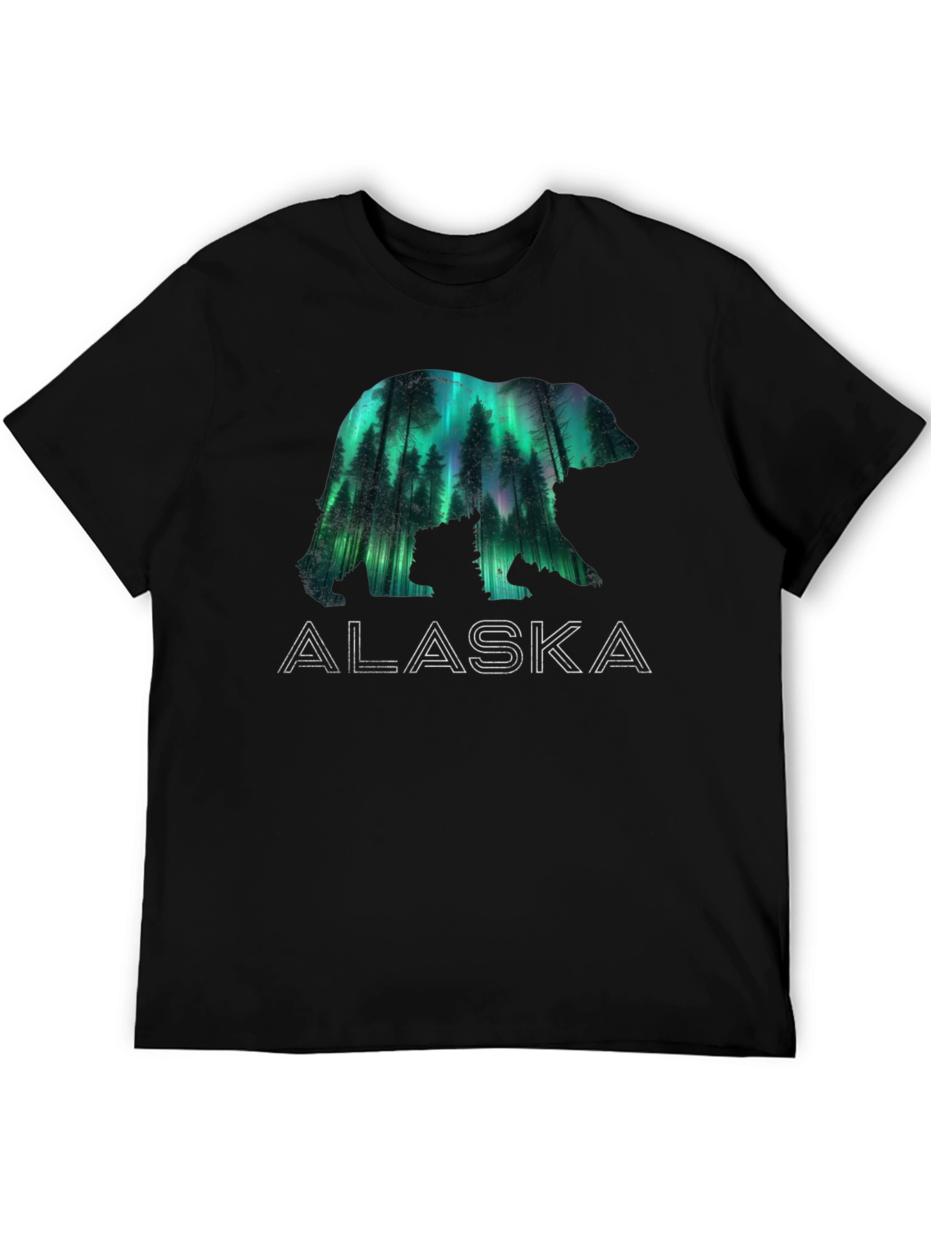 Alaska Bear Silhouette Graphic Tee - Black