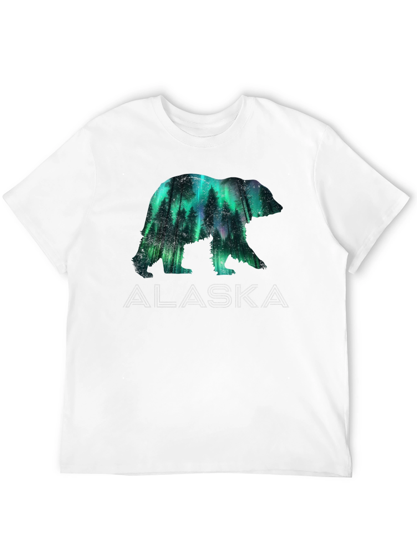 Alaska Bear Silhouette Graphic Tee - Black