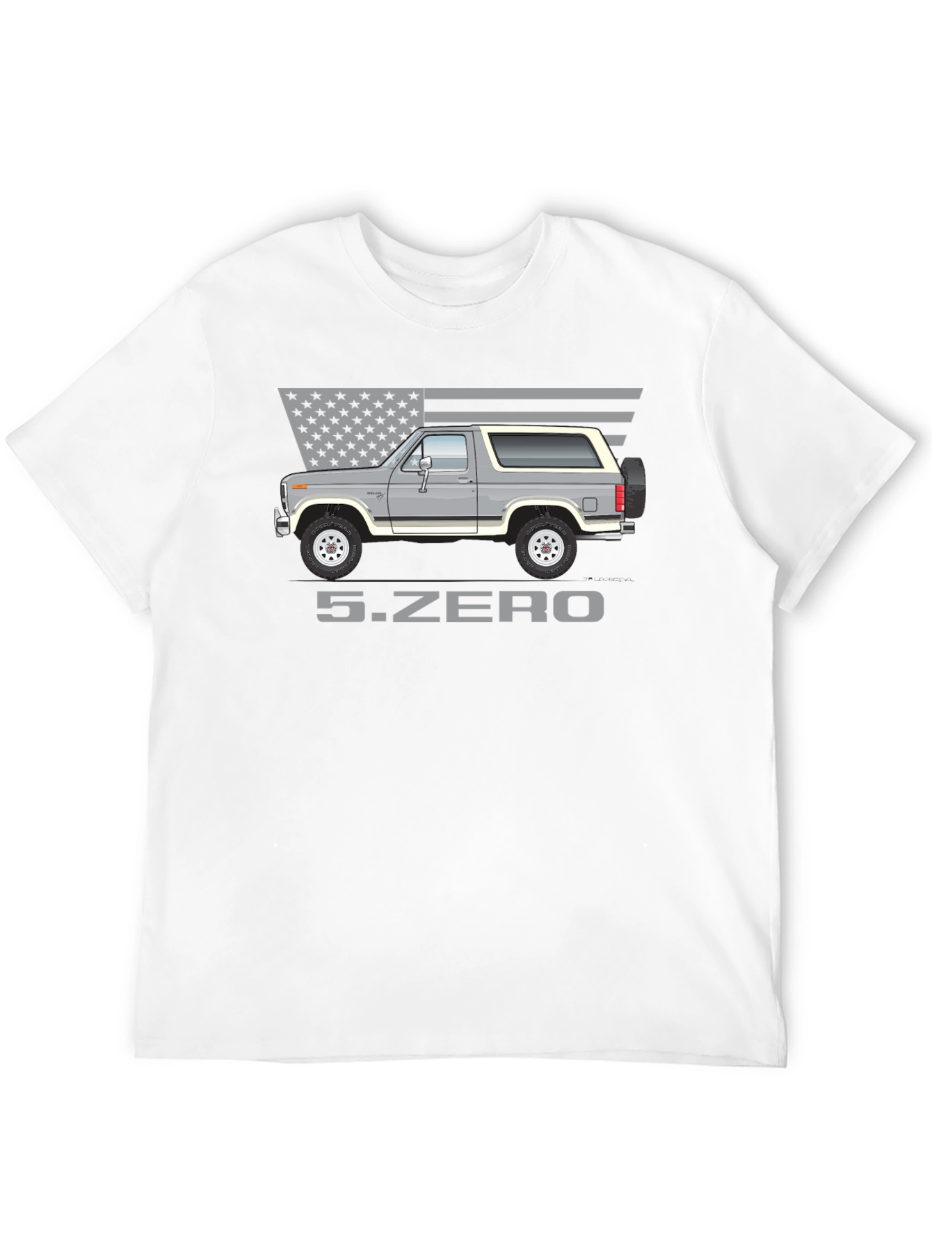 5.ZERO Bronco Graphic Tee - Patriotic Car Enthusiast Shirt