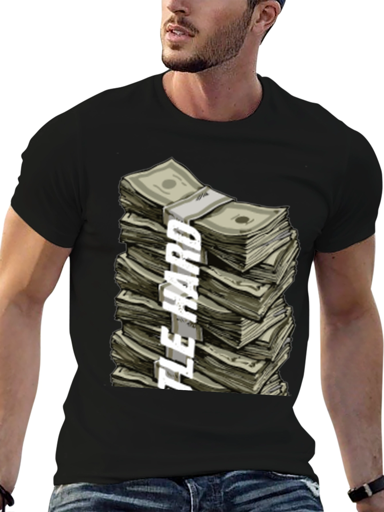 Hustle Hard Stacked Money Graphic Tee