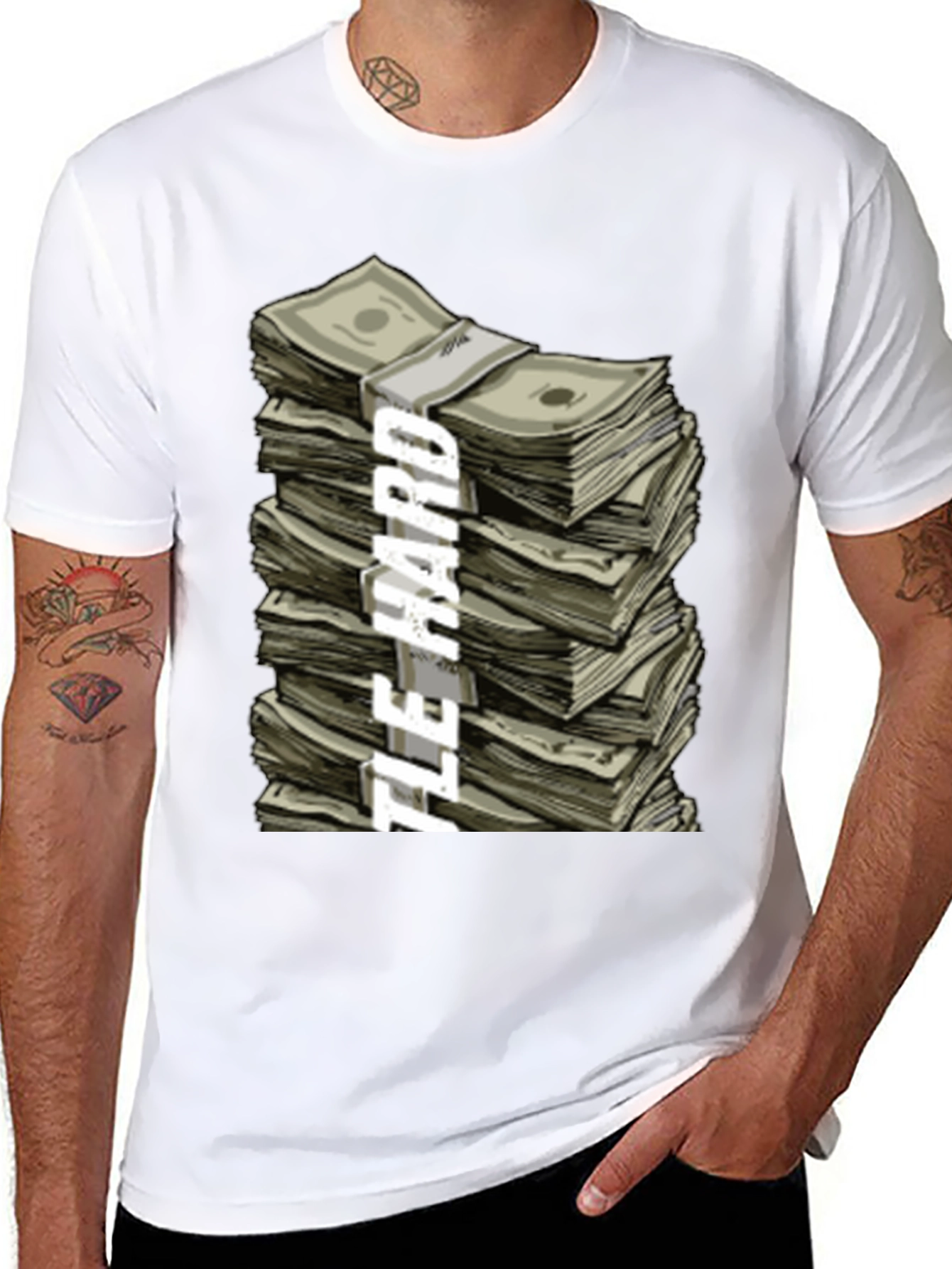Hustle Hard Stacked Money Graphic Tee