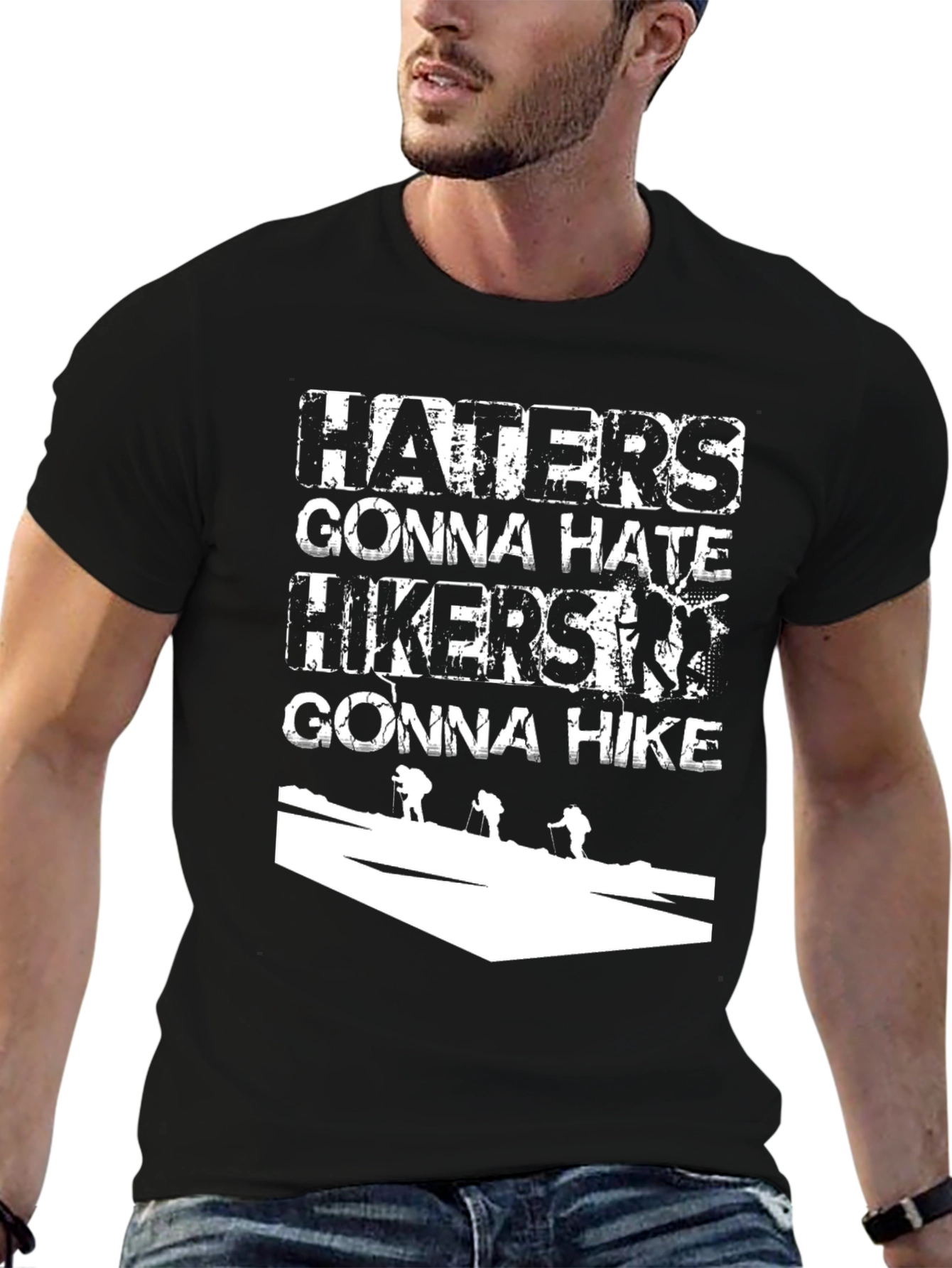 Haters Gonna Hate Hikers Gonna Hike Black Tee