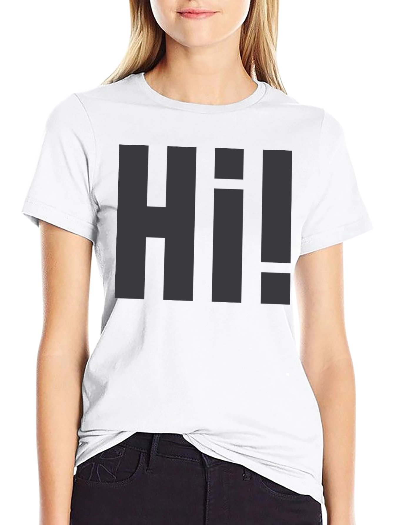 Hi! Graphic Print T-Shirt - Casual Wear