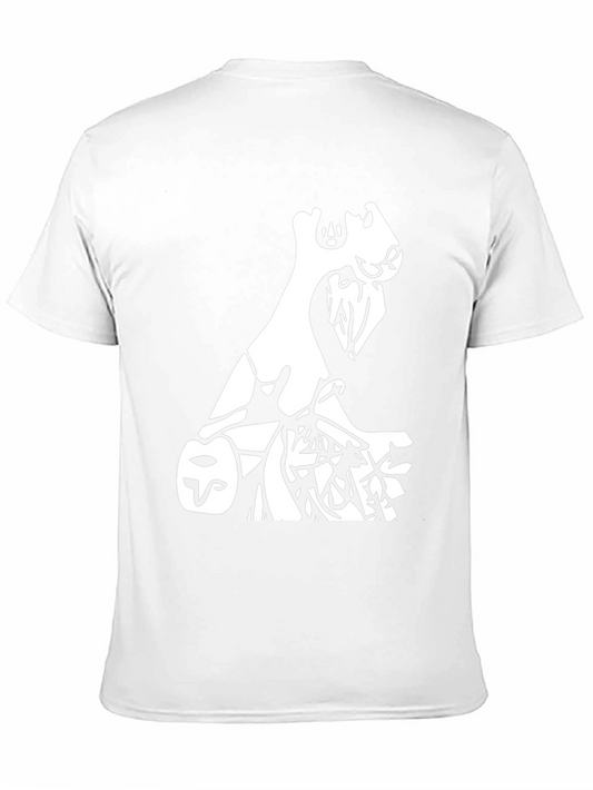 Abstract Art Graphic Tee - Black Casual T-Shirt
